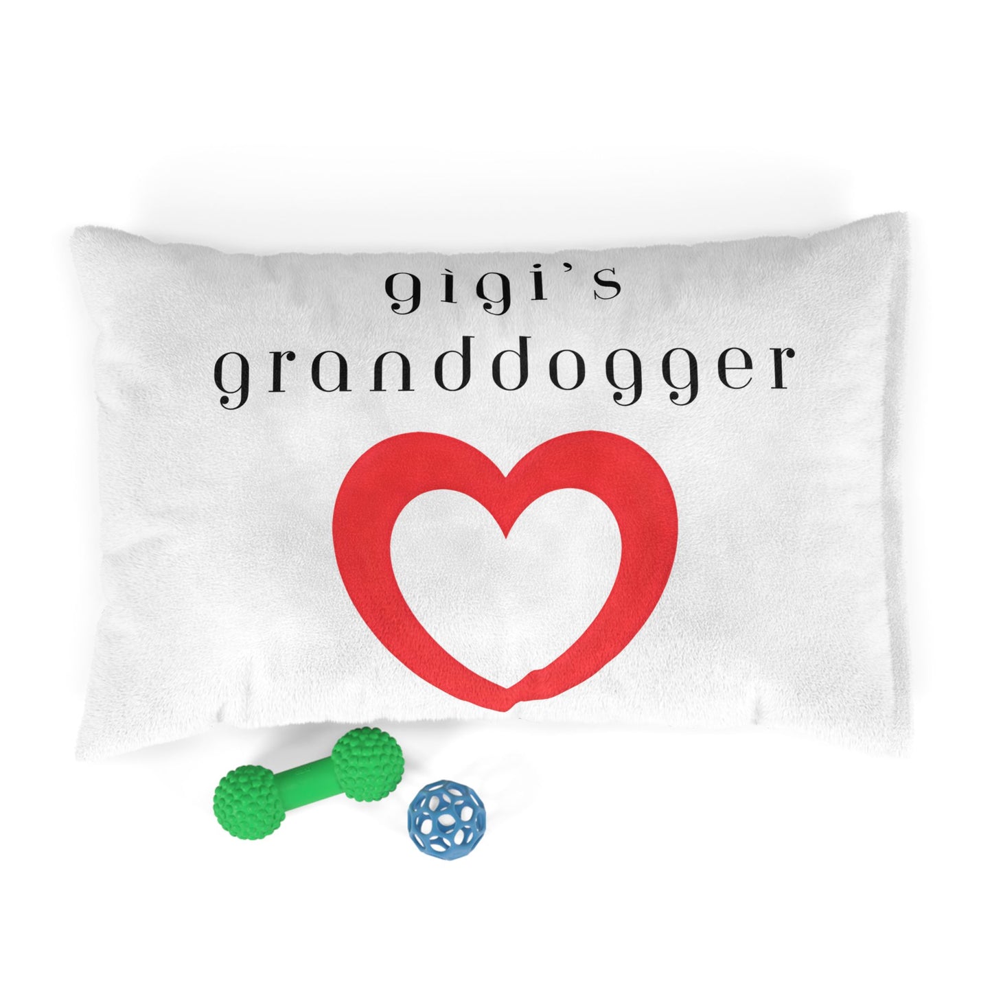 Cozy Pet Bed for Grandpuppies | Gigi's Granddogger Custom White Dog Bed, Soft Pet Cushion, Ideal for Gifts, Home Decor, Pet Lovers