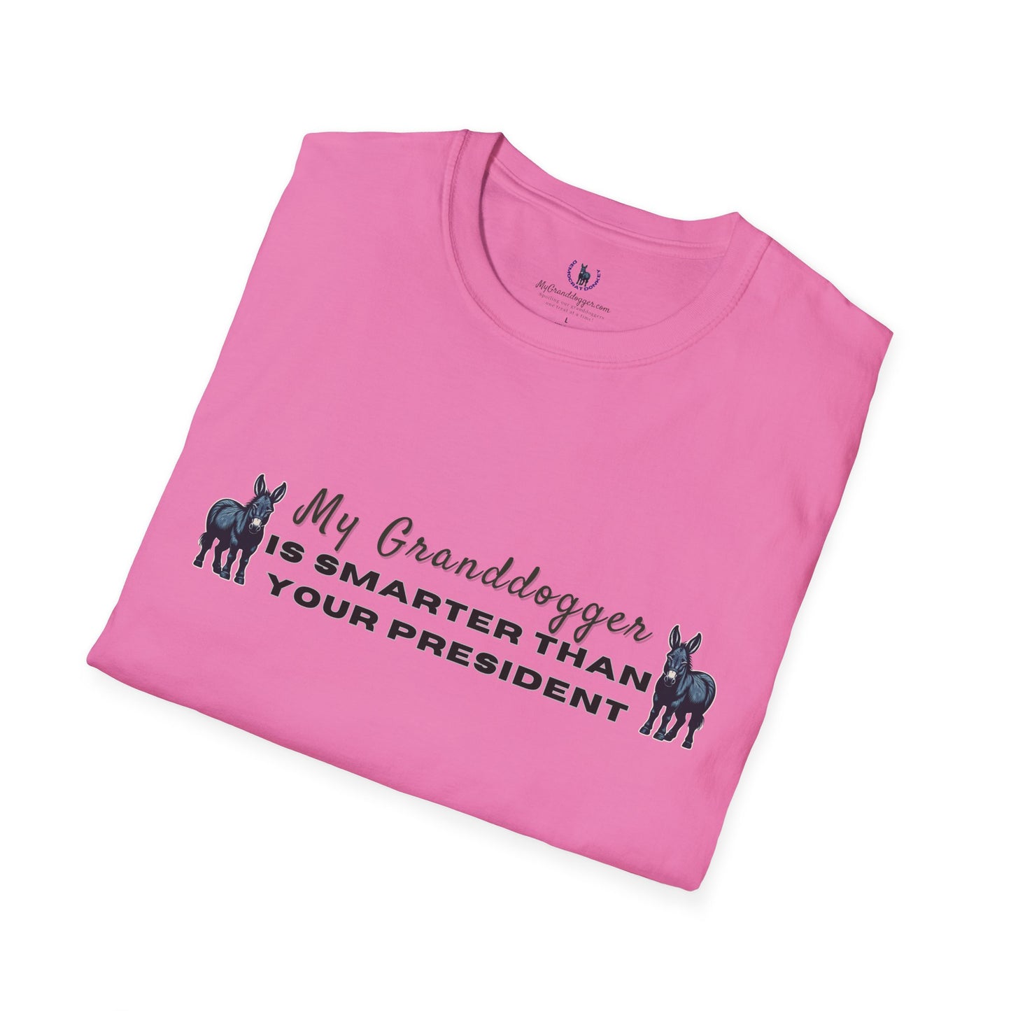Democrat Donkey- MyGrandogger is Smarter than Your President Unisex T-Shirt - Perfect Gift for Family, Mother's Day, Grandpawrent's Day, Birthday, Casual Wear