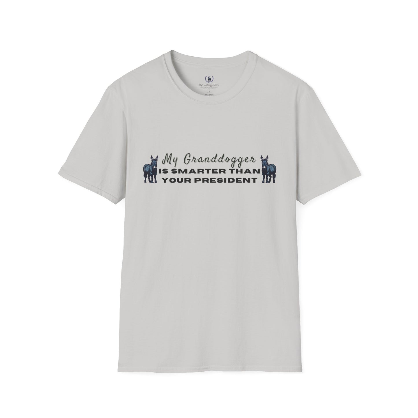 Democrat Donkey- MyGrandogger is Smarter than Your President Unisex T-Shirt - Perfect Gift for Family, Mother's Day, Grandpawrent's Day, Birthday, Casual Wear