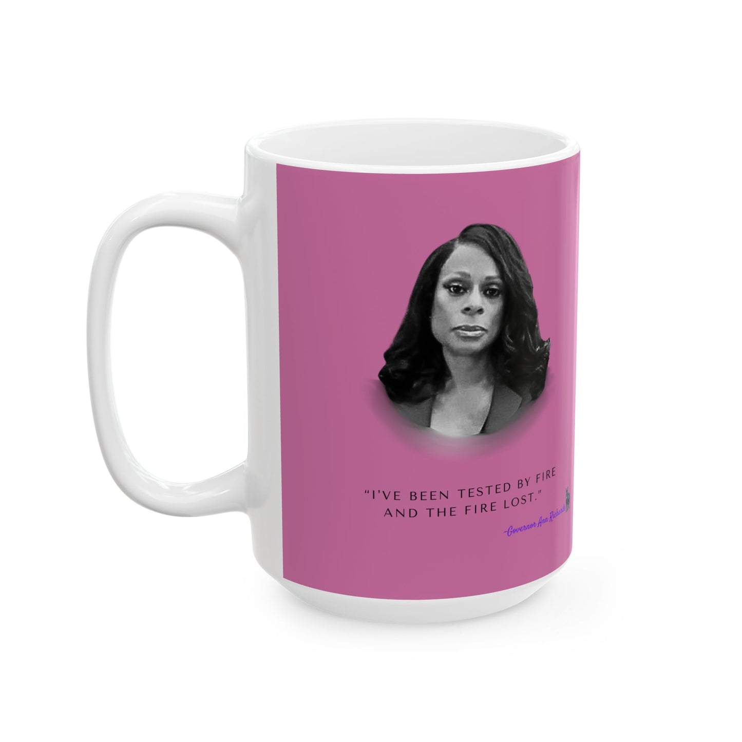 Democrat Donkey feat. Nicole Collier and Ann Richards Pink Ceramic Mug, 11oz & 15oz Sizes, Great for Birthdays, Coffee Lover's Present, Humorous Home Decor