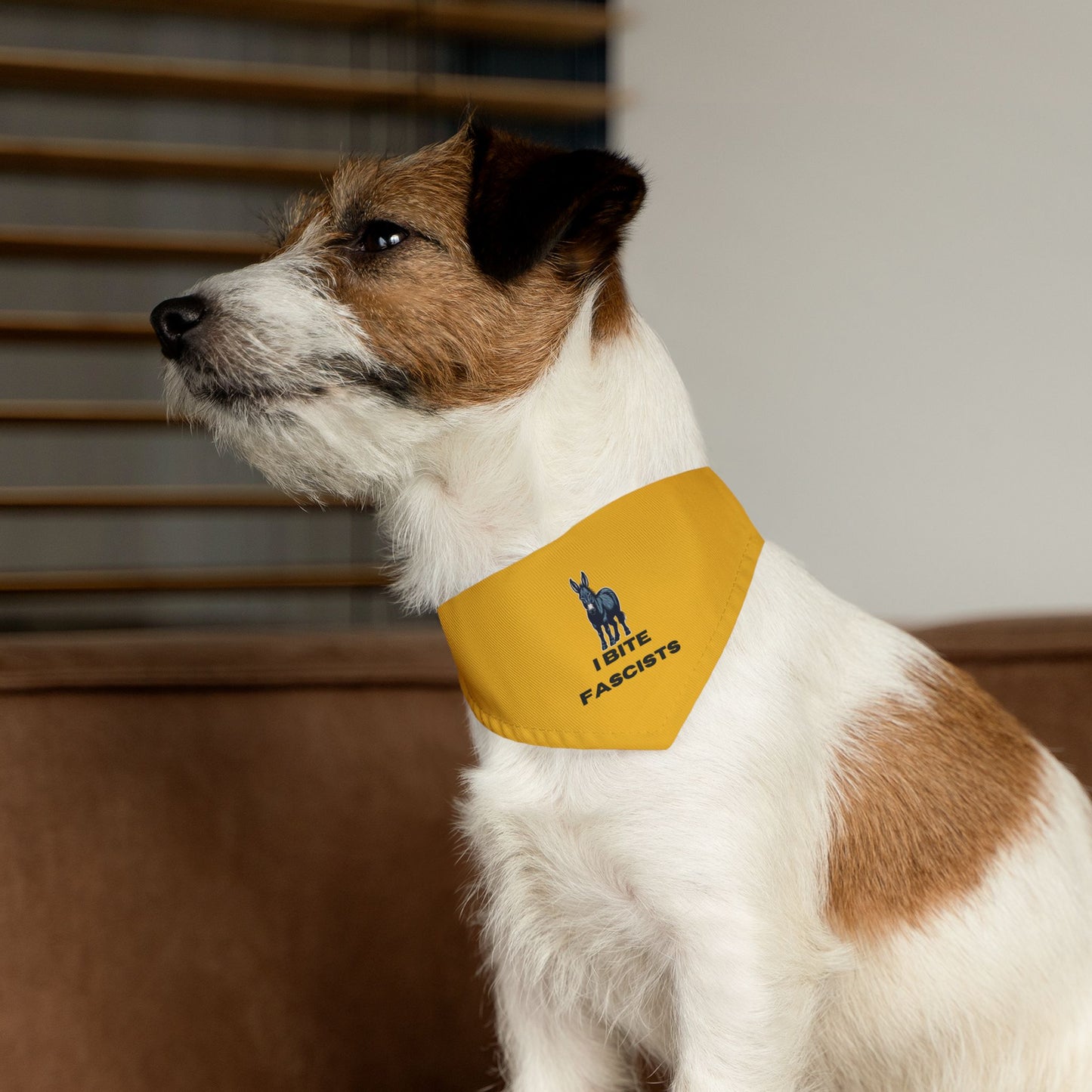 Democrat Donkey I Bite Fascists Pet Bandana Collar, Dog Fashion Accessory, Unique Pet Gift, Adjustable Dog Scarf, Cute Dog Apparel