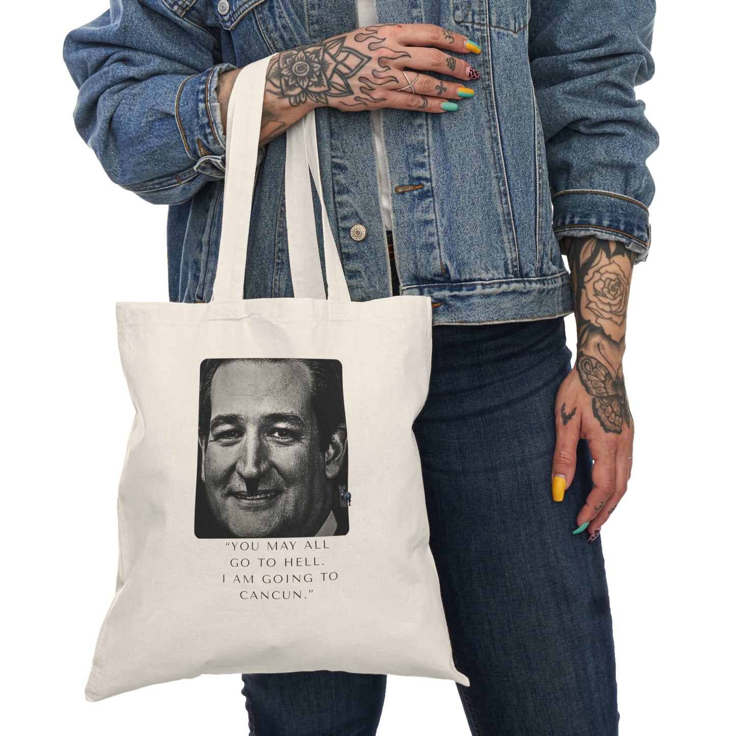 Democrat Donkey Cruz to Cancun Tote Bag, Perfect Gift for Woke Grandpawrents, Eco-Friendly Shopping Bag