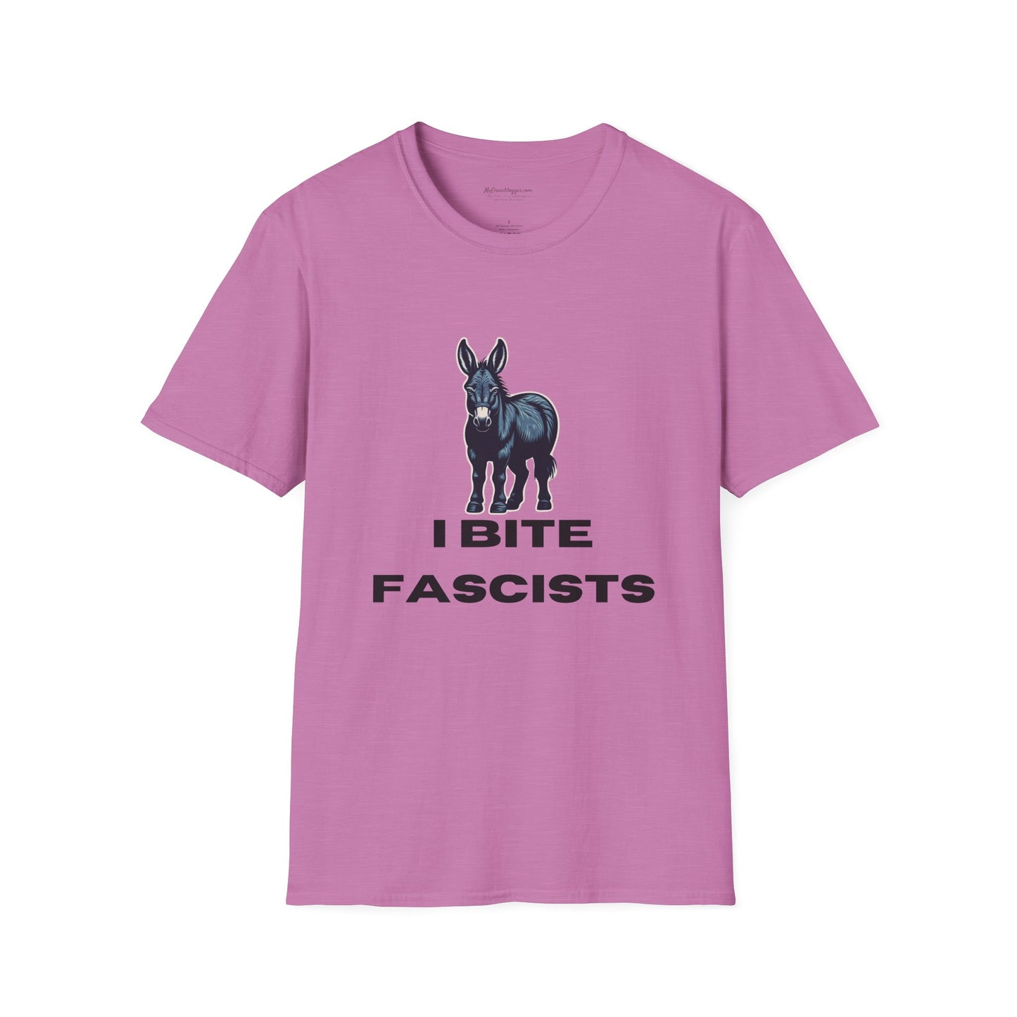 Democrat Donkey I Bite Fascists Unisex T-Shirt - Perfect Gift for Woke Family, Mother's Day, Grandpawrent's Day, Birthday, Casual Wear, Matching Granddogger Shirt Available