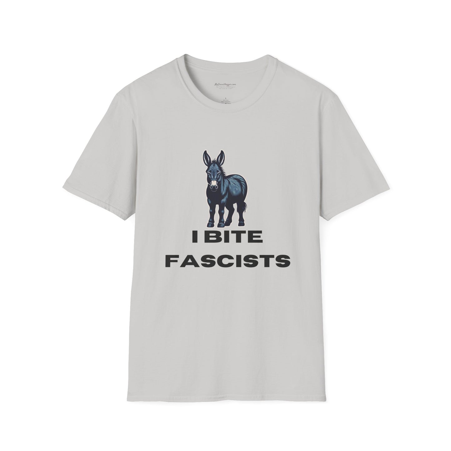 Democrat Donkey I Bite Fascists Unisex T-Shirt - Perfect Gift for Woke Family, Mother's Day, Grandpawrent's Day, Birthday, Casual Wear, Matching Granddogger Shirt Available