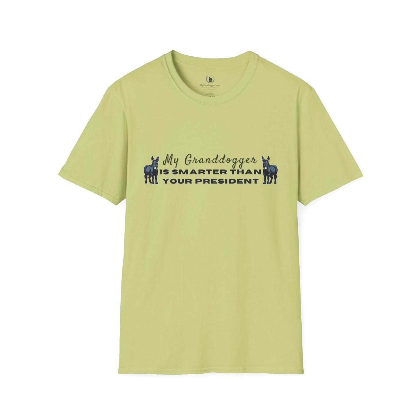 Democrat Donkey- MyGrandogger is Smarter than Your President Unisex T-Shirt - Perfect Gift for Family, Mother's Day, Grandpawrent's Day, Birthday, Casual Wear