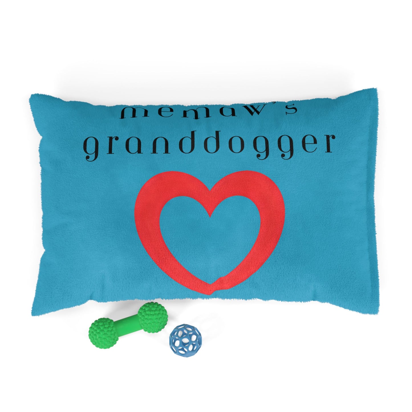 Cozy Pet Bed for Grandpuppies | Memaw's Granddogger Custom Turquoise Dog Bed, Soft Pet Cushion, Ideal for Gifts, Home Decor, Pet Lovers