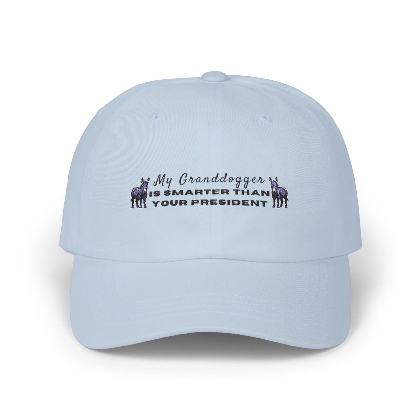 Democrat Donkey My Granddogger is Smarter Than Your President Cap- Light Colors | Perfect Gift for Woke Grandpawrents, Casual Outings, Everyday Wear