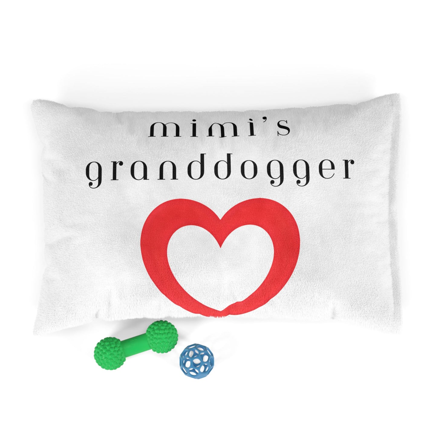 Cozy Pet Bed for Grandpuppies | Mimi's Granddogger Custom White Dog Bed, Soft Pet Cushion, Ideal for Gifts, Home Decor, Pet Lovers