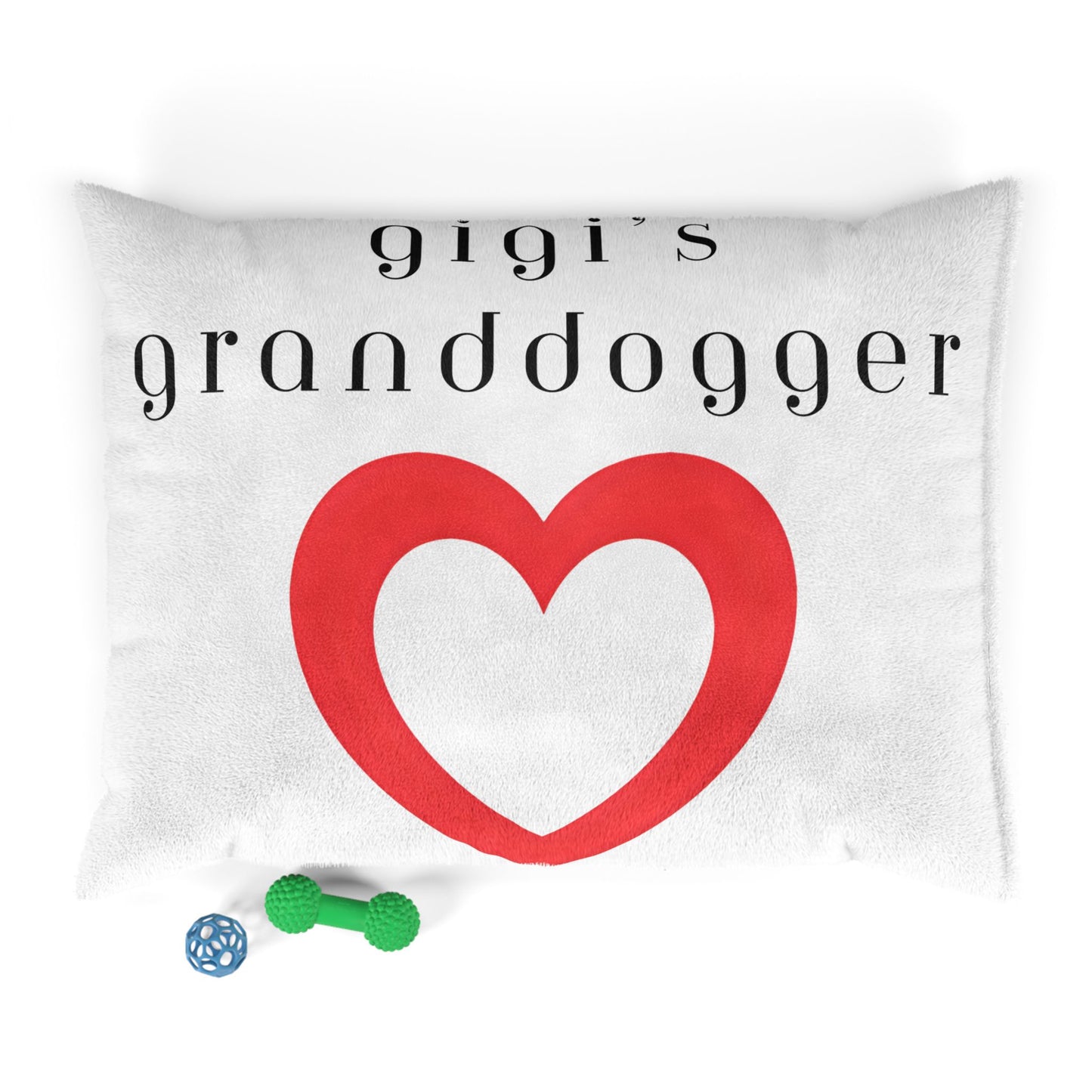 Cozy Pet Bed for Grandpuppies | Gigi's Granddogger Custom White Dog Bed, Soft Pet Cushion, Ideal for Gifts, Home Decor, Pet Lovers