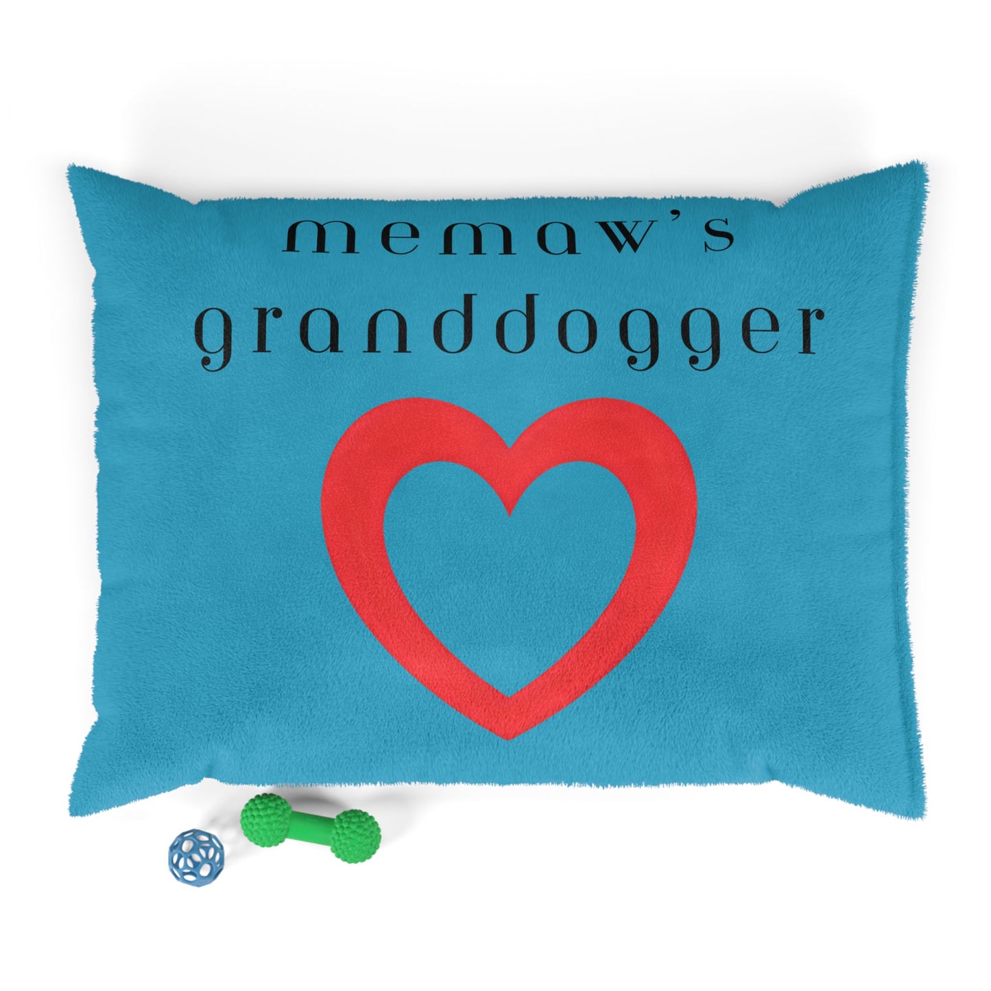 Cozy Pet Bed for Grandpuppies | Memaw's Granddogger Custom Turquoise Dog Bed, Soft Pet Cushion, Ideal for Gifts, Home Decor, Pet Lovers