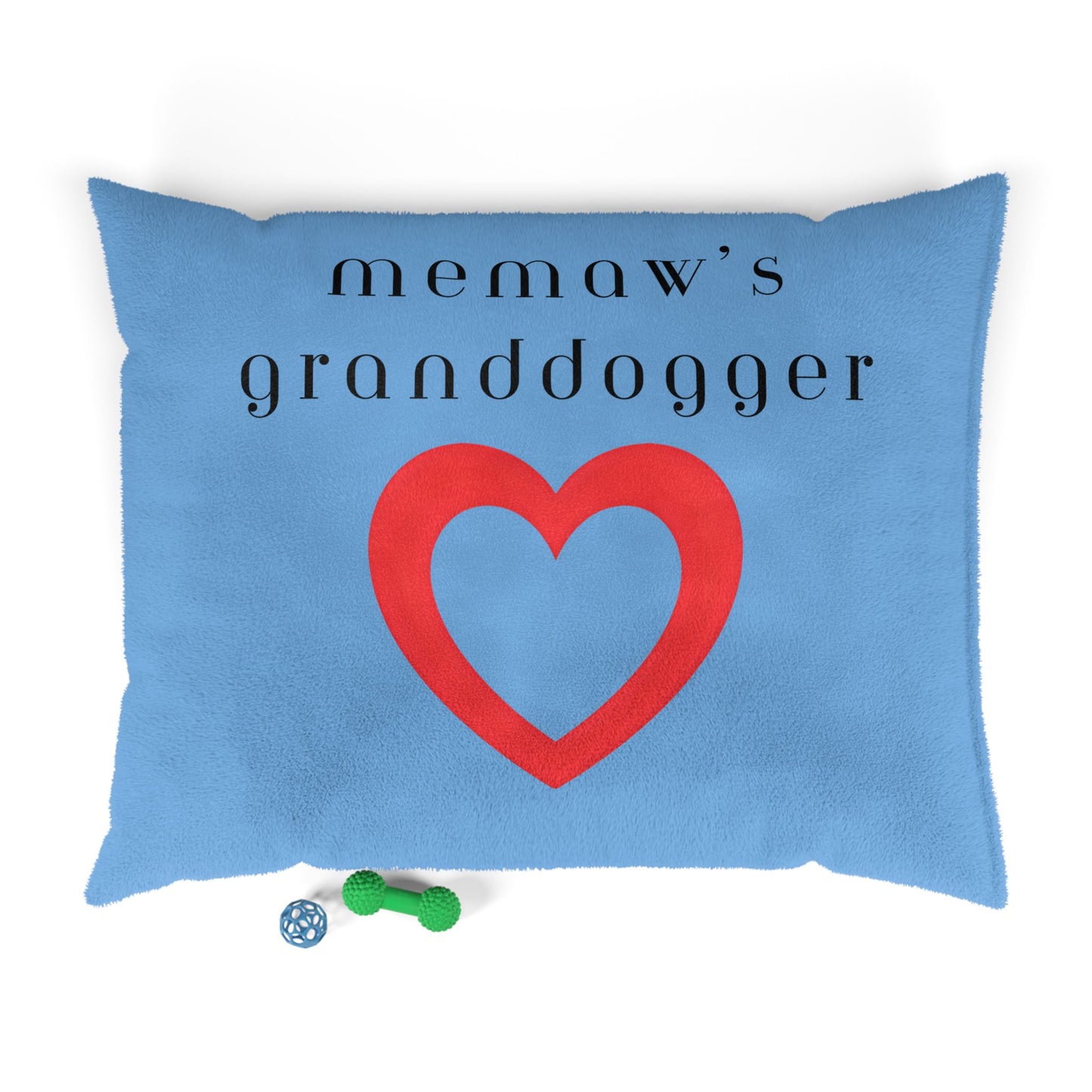 Cozy Pet Bed for Grandpuppies | Memaw's Granddogger Custom Light Blue Dog Bed, Soft Pet Cushion, Ideal for Gifts, Home Decor, Pet Lovers
