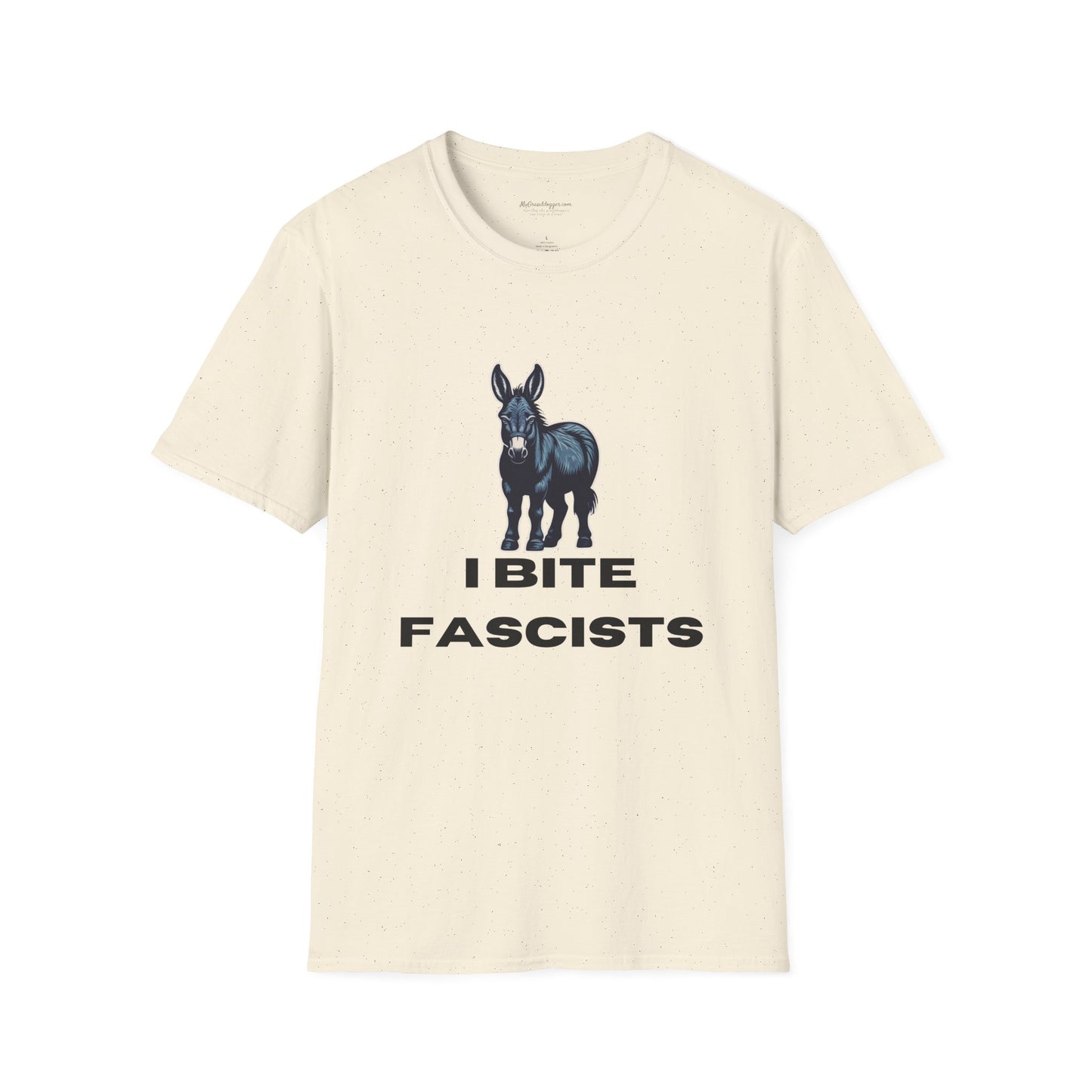 Democrat Donkey I Bite Fascists Unisex T-Shirt - Perfect Gift for Woke Family, Mother's Day, Grandpawrent's Day, Birthday, Casual Wear, Matching Granddogger Shirt Available