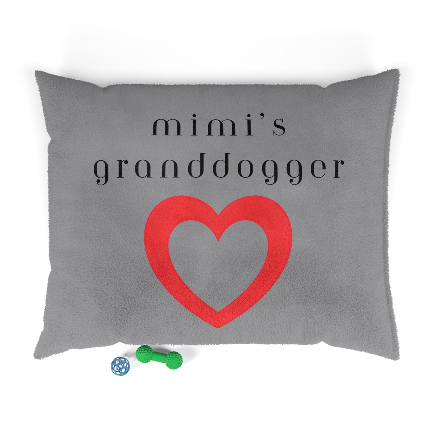 Cozy Pet Bed for Grandpuppies | Mimi's Granddogger Custom Gray Dog Bed, Soft Pet Cushion, Ideal for Gifts, Home Decor, Pet Lovers