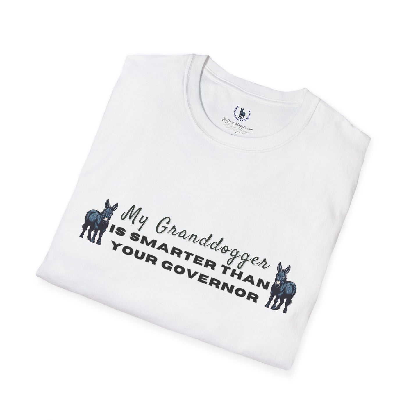 Democrat Donkey- MyGrandogger is Smarter than Your Governor Unisex T-Shirt - Perfect Gift for Family, Mother's Day, Grandpawrent's Day, Birthday, Casual Wear