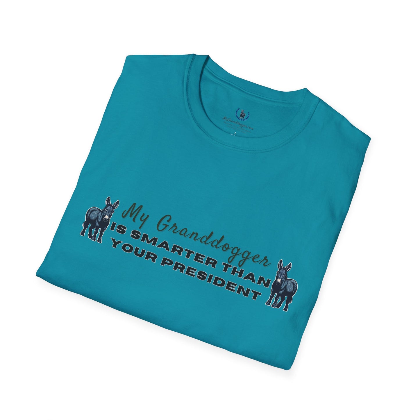 Democrat Donkey- MyGrandogger is Smarter than Your President Unisex T-Shirt - Perfect Gift for Family, Mother's Day, Grandpawrent's Day, Birthday, Casual Wear