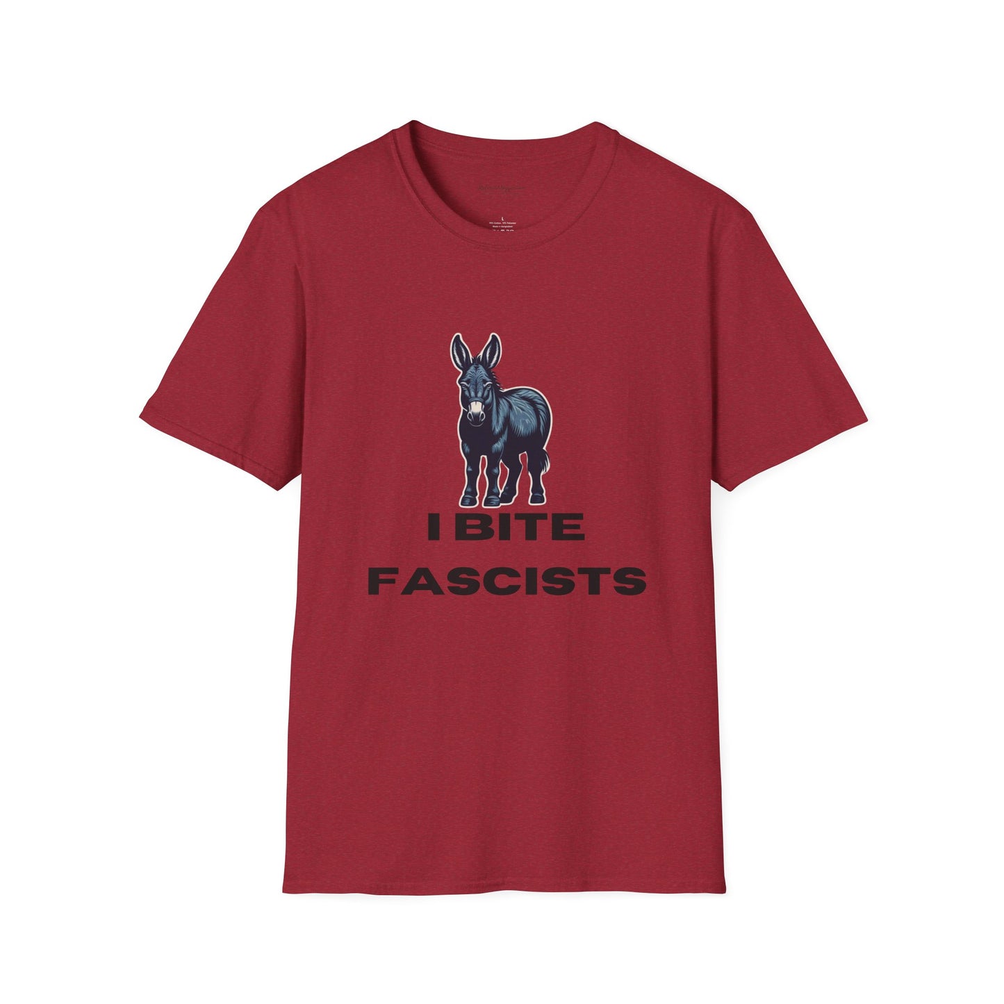 Democrat Donkey I Bite Fascists Unisex T-Shirt - Perfect Gift for Woke Family, Mother's Day, Grandpawrent's Day, Birthday, Casual Wear, Matching Granddogger Shirt Available