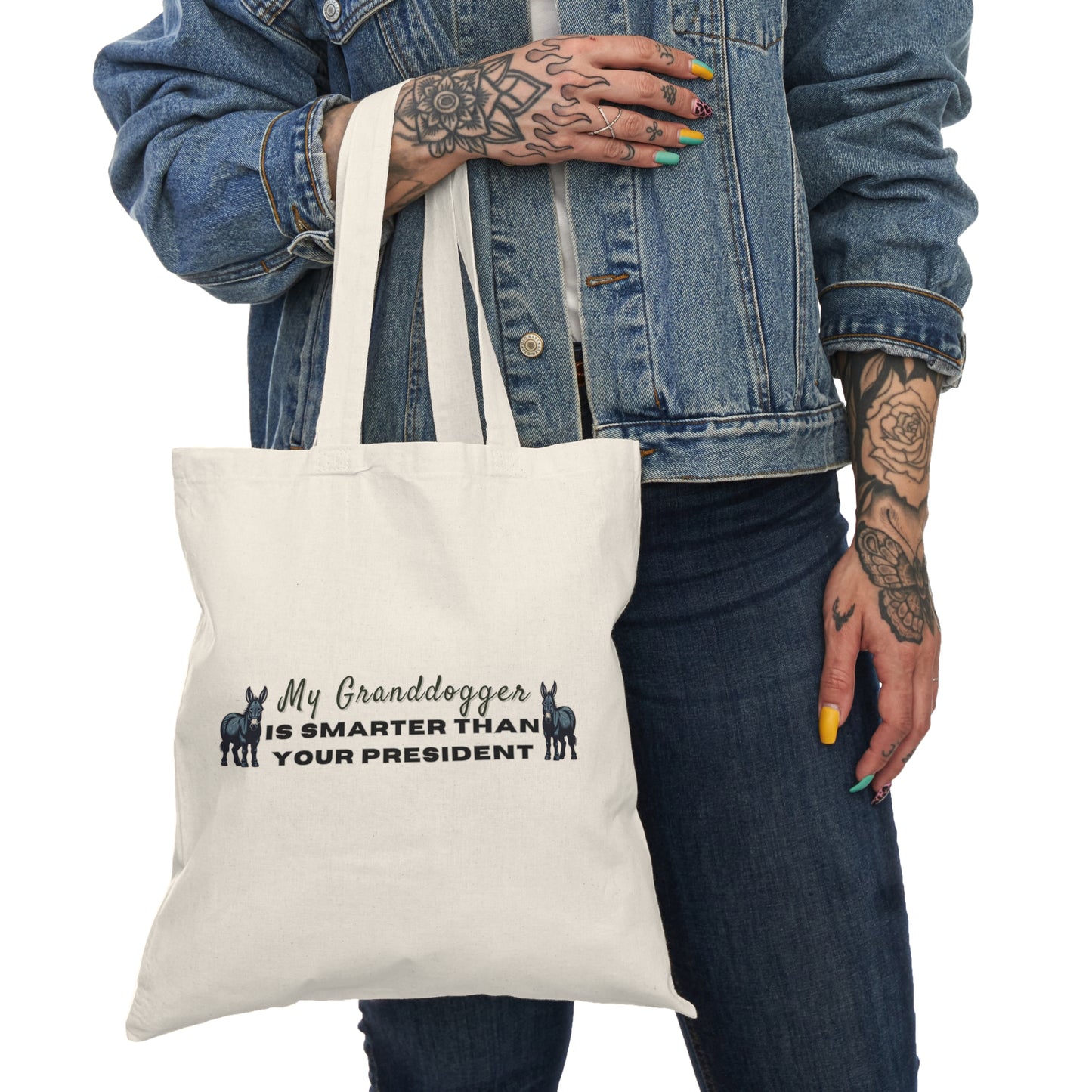 Democrat Donkey MyGranddogger is Smarter than your President, Eco-Friendly Shopping Bag