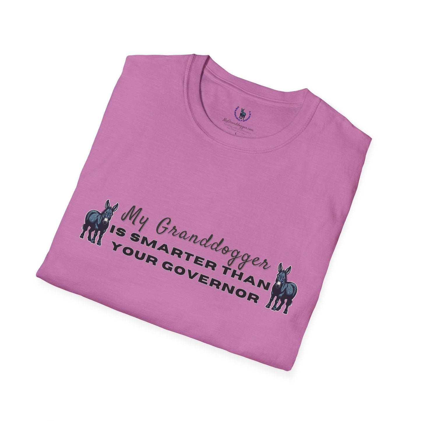 Democrat Donkey- MyGrandogger is Smarter than Your Governor Unisex T-Shirt - Perfect Gift for Family, Mother's Day, Grandpawrent's Day, Birthday, Casual Wear