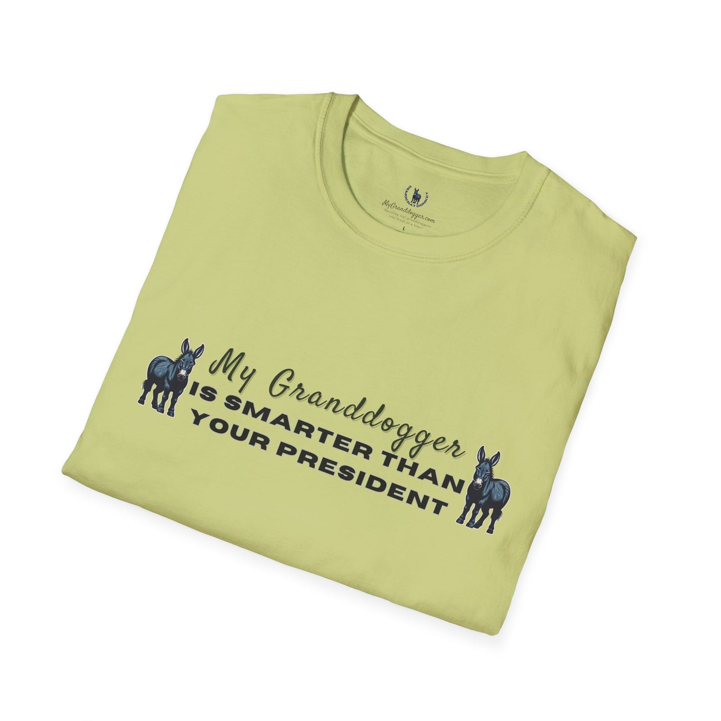 Democrat Donkey- MyGrandogger is Smarter than Your President Unisex T-Shirt - Perfect Gift for Family, Mother's Day, Grandpawrent's Day, Birthday, Casual Wear