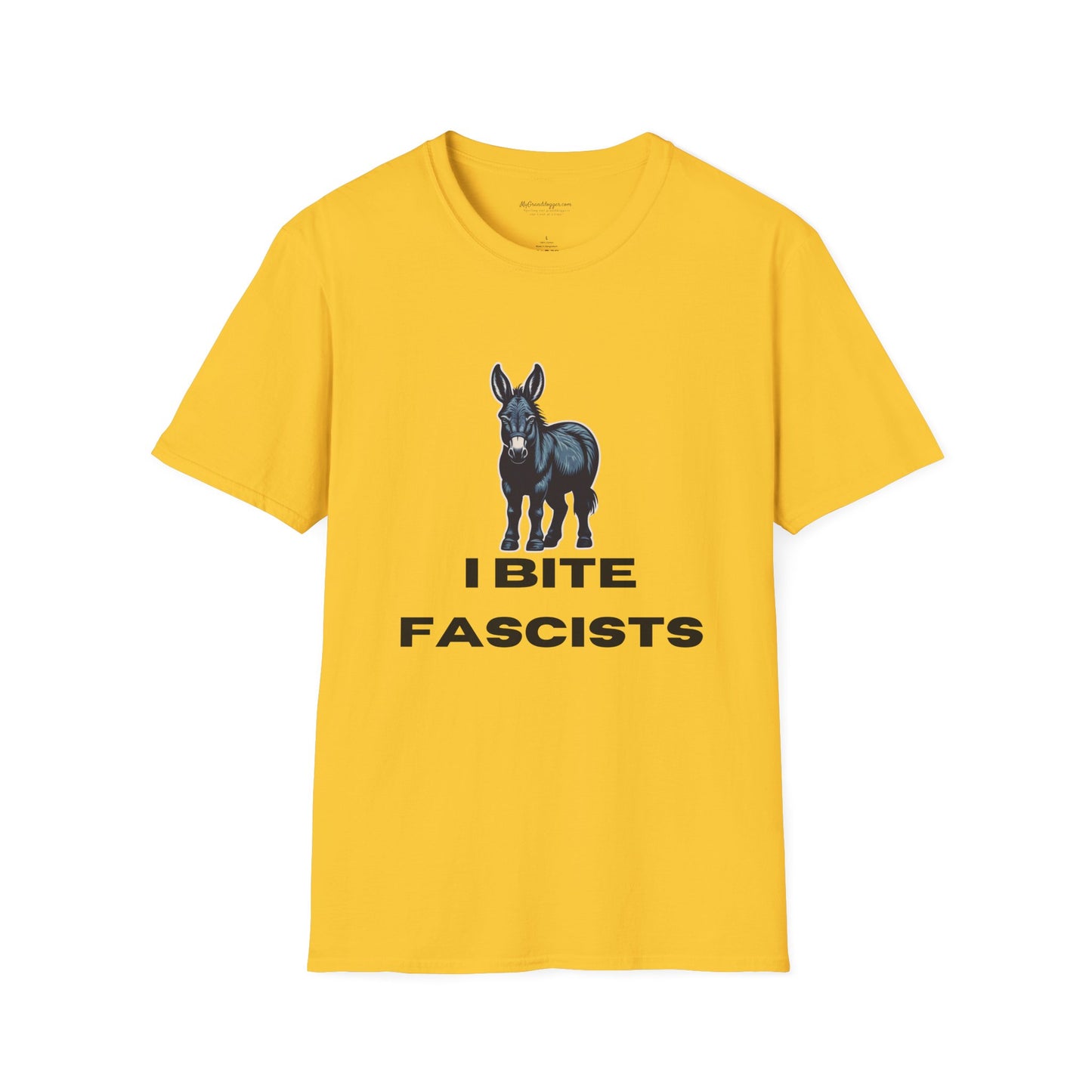 Democrat Donkey I Bite Fascists Unisex T-Shirt - Perfect Gift for Woke Family, Mother's Day, Grandpawrent's Day, Birthday, Casual Wear, Matching Granddogger Shirt Available