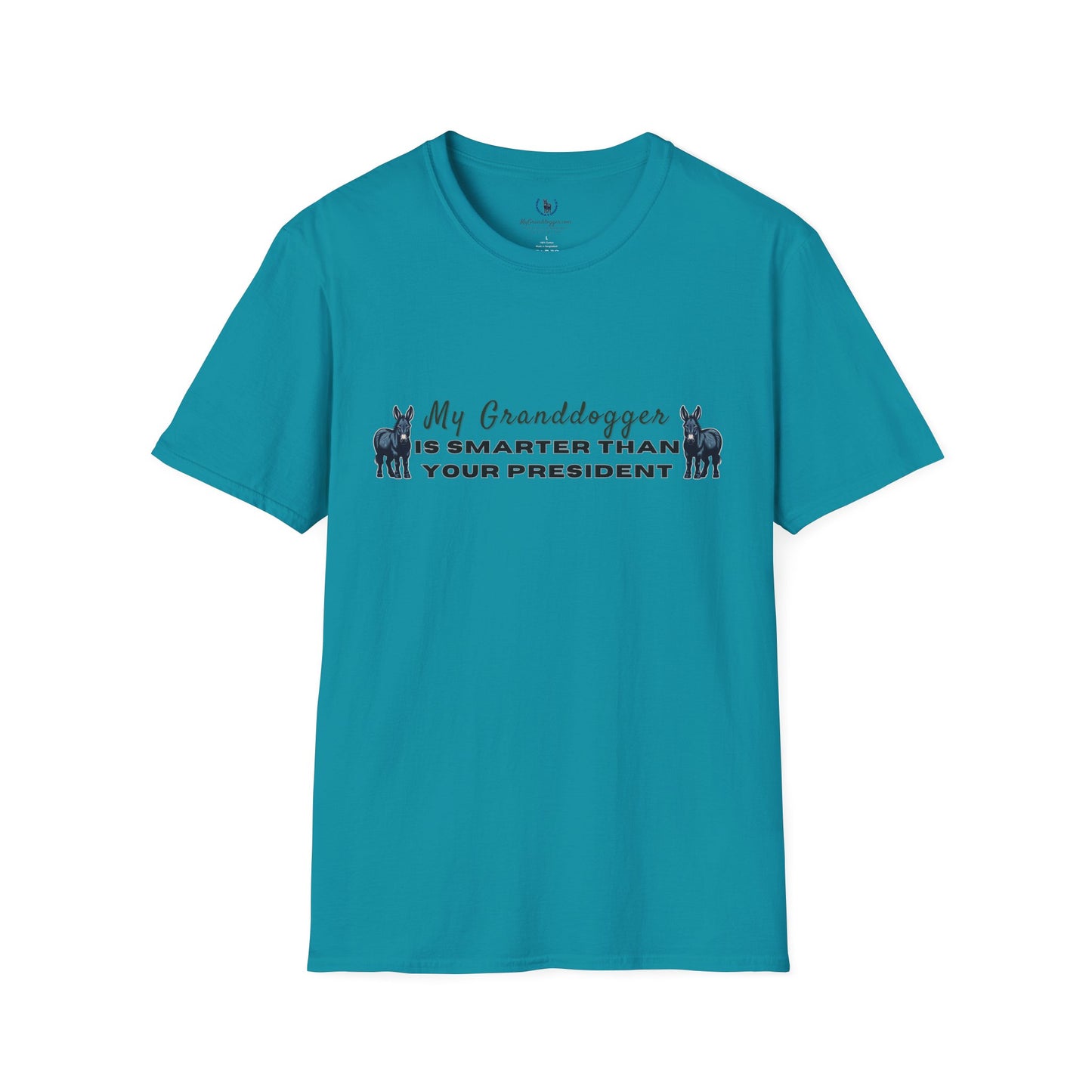 Democrat Donkey- MyGrandogger is Smarter than Your President Unisex T-Shirt - Perfect Gift for Family, Mother's Day, Grandpawrent's Day, Birthday, Casual Wear