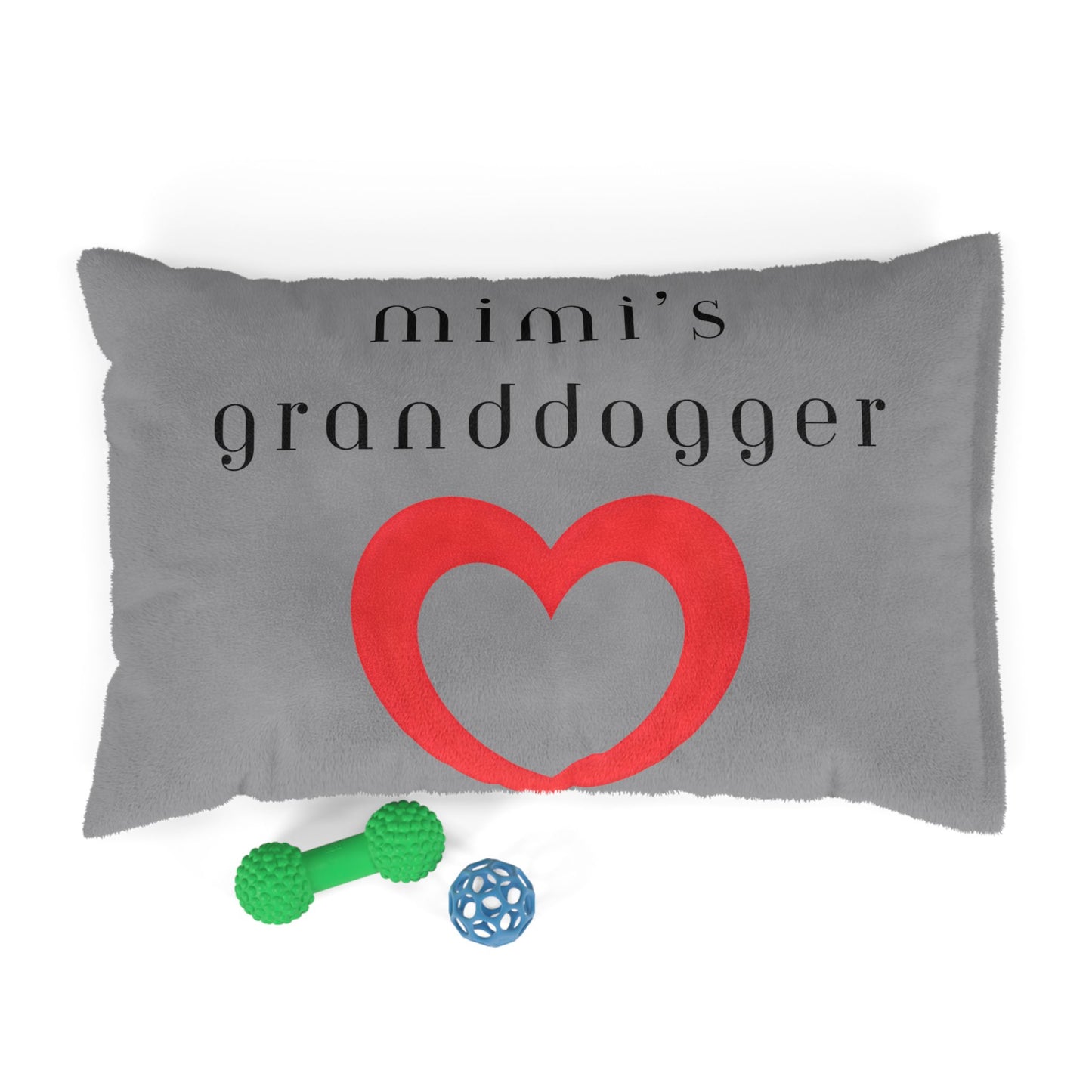 Cozy Pet Bed for Grandpuppies | Mimi's Granddogger Custom Gray Dog Bed, Soft Pet Cushion, Ideal for Gifts, Home Decor, Pet Lovers