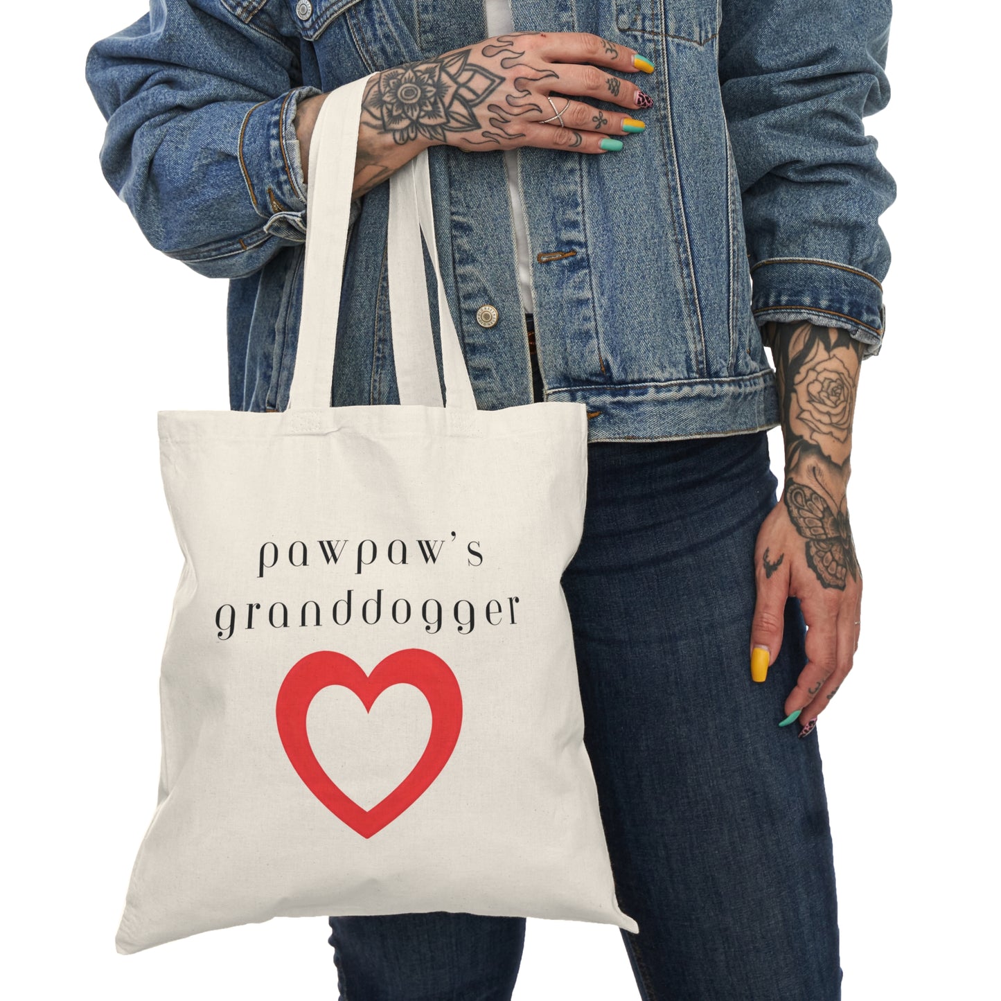 Pawpaw's Granddogger Love Tote Bag, Perfect Gift for Grandpawrents, Eco-Friendly Shopping Bag