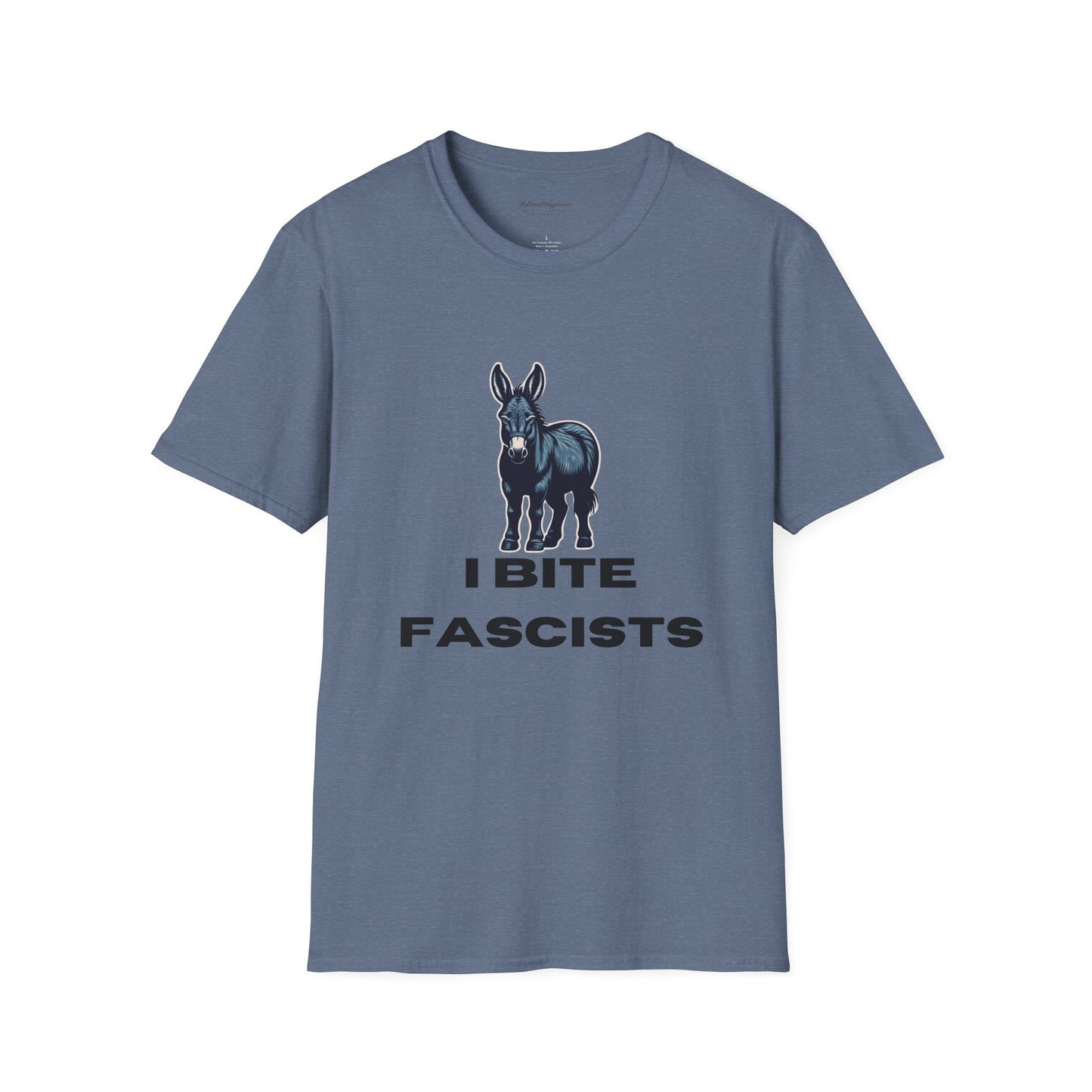 Democrat Donkey I Bite Fascists Unisex T-Shirt - Perfect Gift for Woke Family, Mother's Day, Grandpawrent's Day, Birthday, Casual Wear, Matching Granddogger Shirt Available