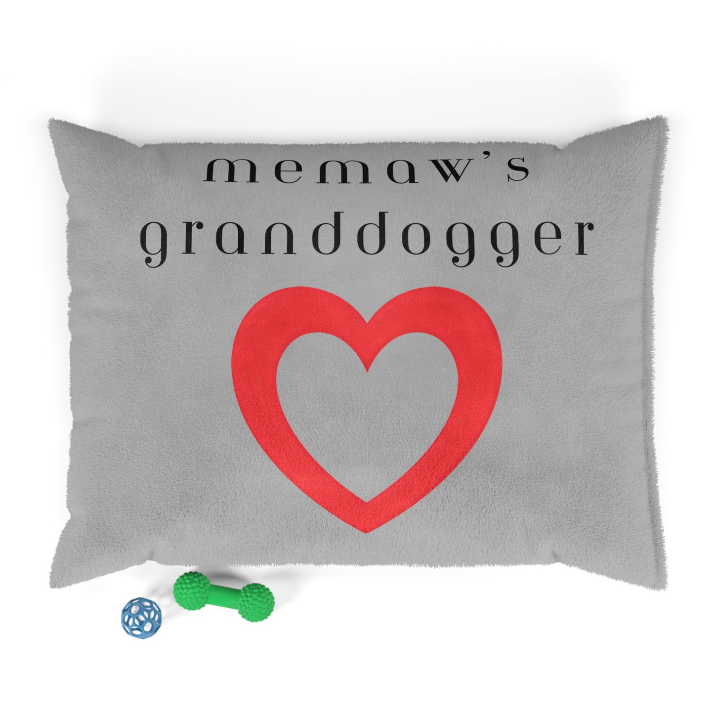 Cozy Pet Bed for Grandpuppies | Memaw's Granddogger Custom Light Gray Dog Bed, Soft Pet Cushion, Ideal for Gifts, Home Decor, Pet Lovers