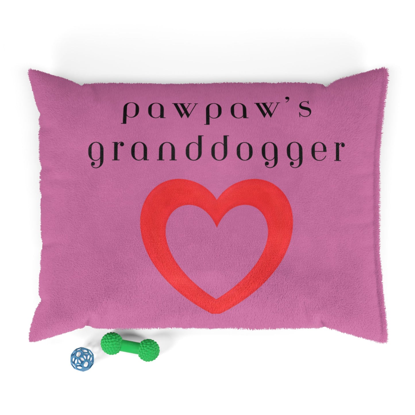 Cozy Pet Bed for Grandpuppies | PawPaw's Granddogger Custom Pink Dog Bed, Soft Pet Cushion, Ideal for Gifts, Home Decor, Pet Lovers