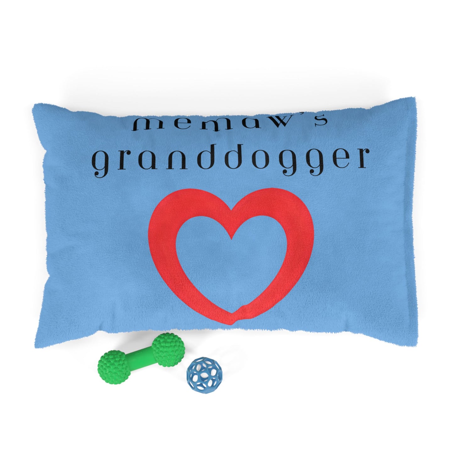 Cozy Pet Bed for Grandpuppies | Memaw's Granddogger Custom Light Blue Dog Bed, Soft Pet Cushion, Ideal for Gifts, Home Decor, Pet Lovers