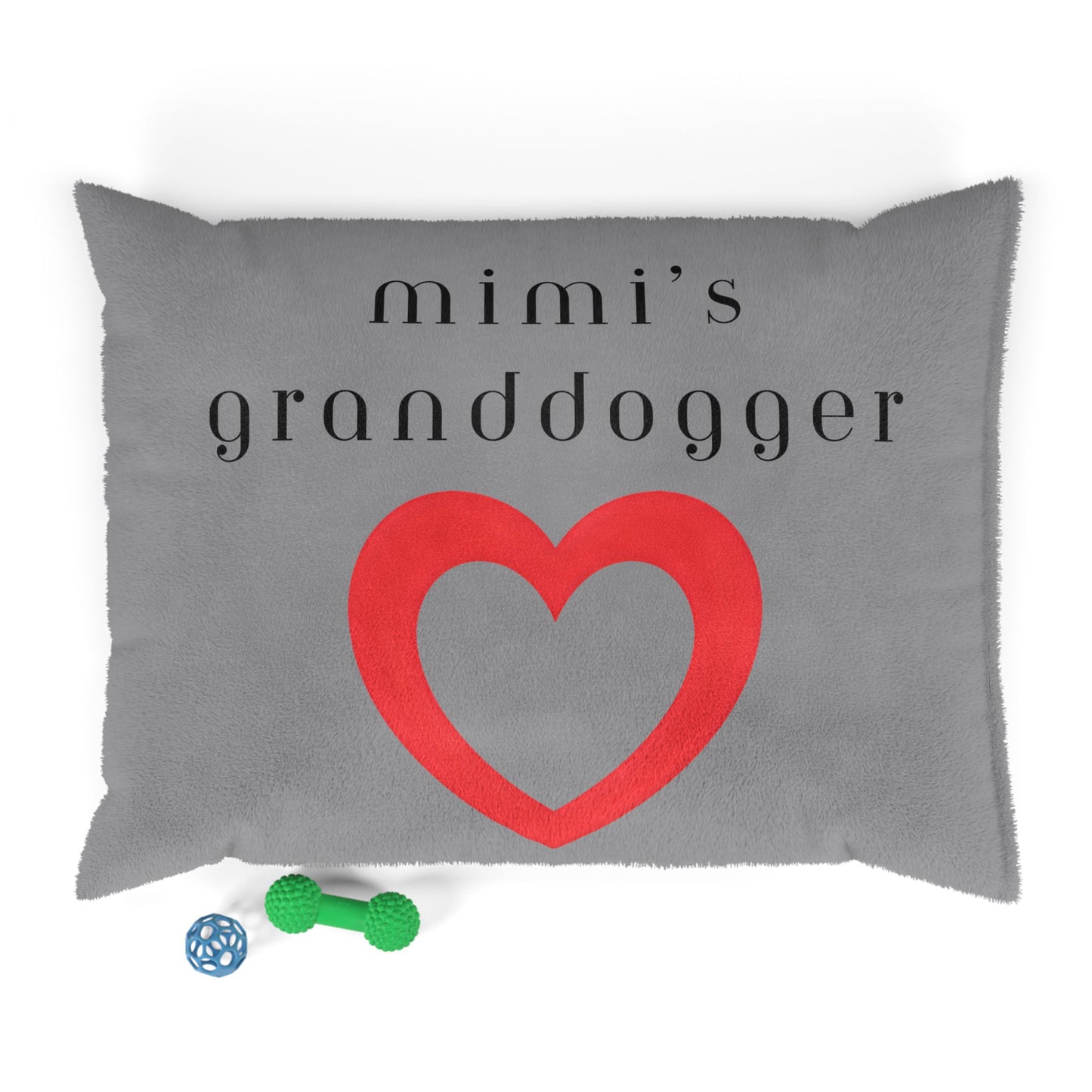 Cozy Pet Bed for Grandpuppies | Mimi's Granddogger Custom Gray Dog Bed, Soft Pet Cushion, Ideal for Gifts, Home Decor, Pet Lovers