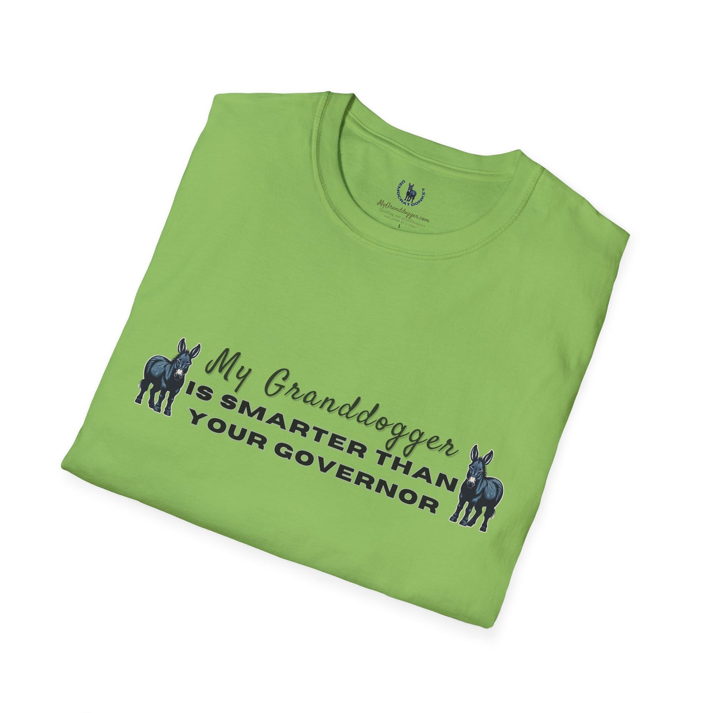 Democrat Donkey- MyGrandogger is Smarter than Your Governor Unisex T-Shirt - Perfect Gift for Family, Mother's Day, Grandpawrent's Day, Birthday, Casual Wear