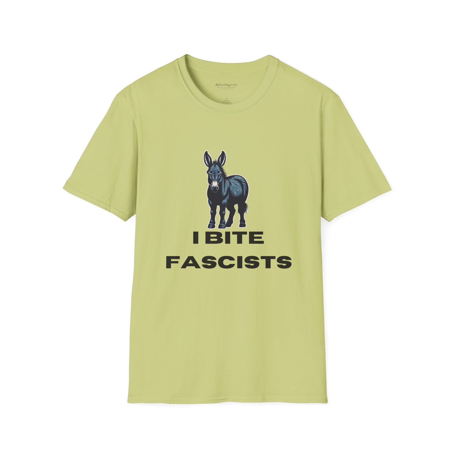 Democrat Donkey I Bite Fascists Unisex T-Shirt - Perfect Gift for Woke Family, Mother's Day, Grandpawrent's Day, Birthday, Casual Wear, Matching Granddogger Shirt Available