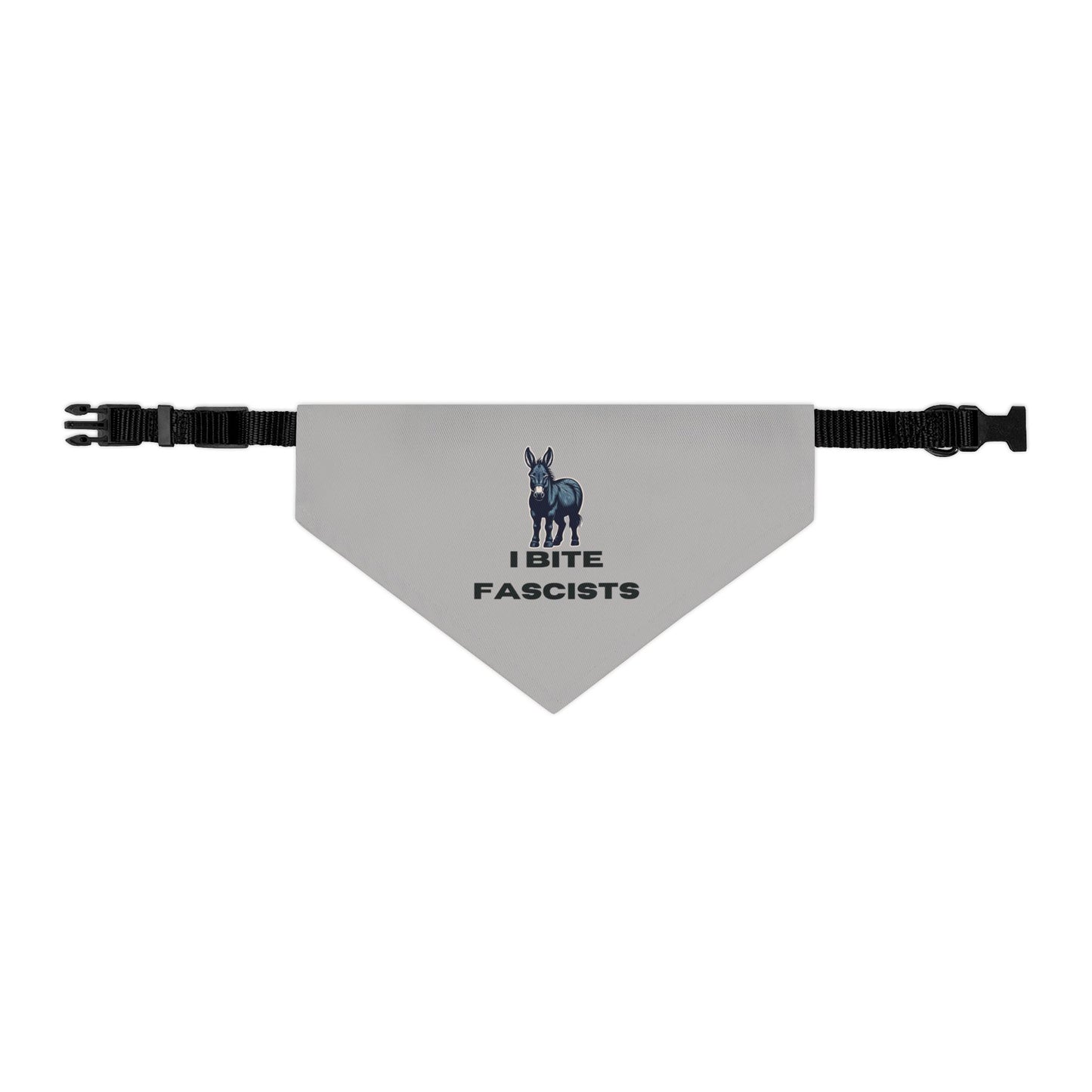 Democrat Donkey I Bite Fascists Pet Bandana Collar, Dog Fashion Accessory, Unique Pet Gift, Adjustable Dog Scarf, Cute Dog Apparel