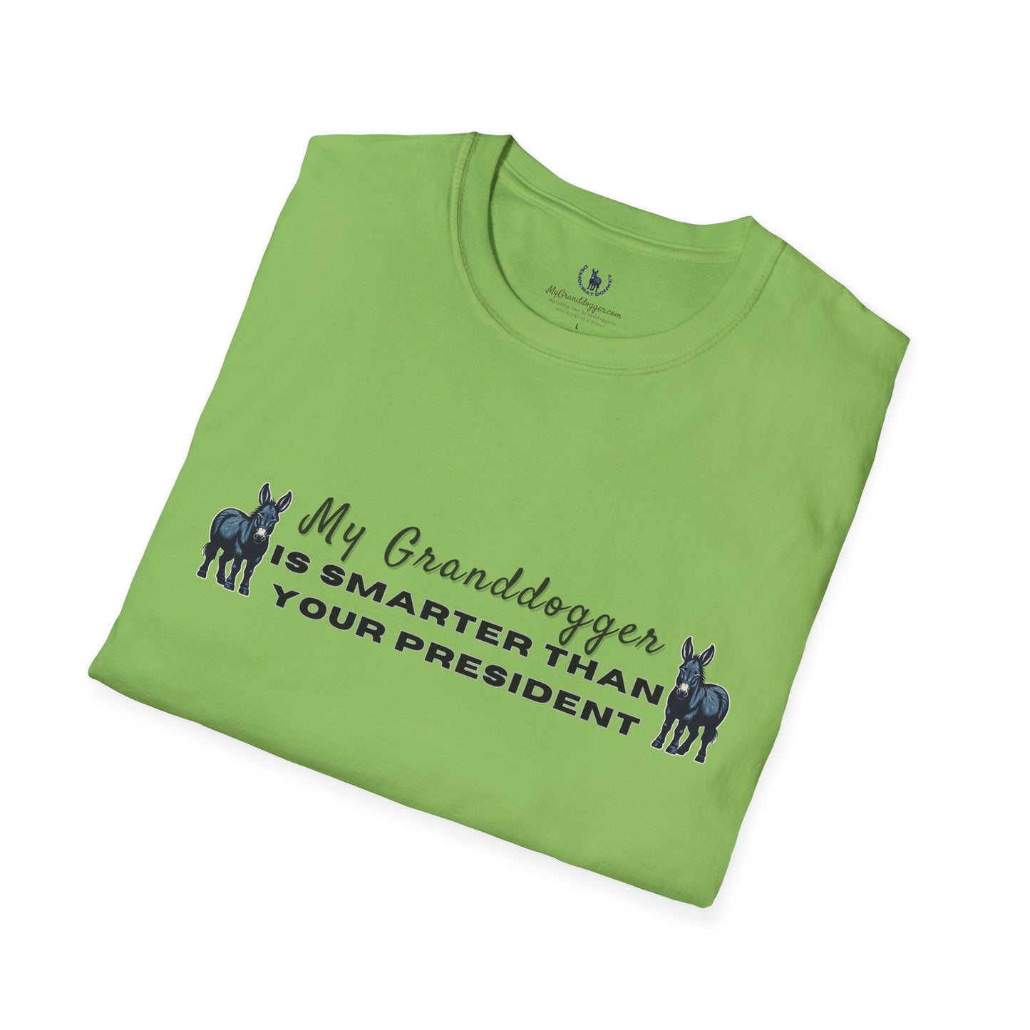 Democrat Donkey- MyGrandogger is Smarter than Your President Unisex T-Shirt - Perfect Gift for Family, Mother's Day, Grandpawrent's Day, Birthday, Casual Wear