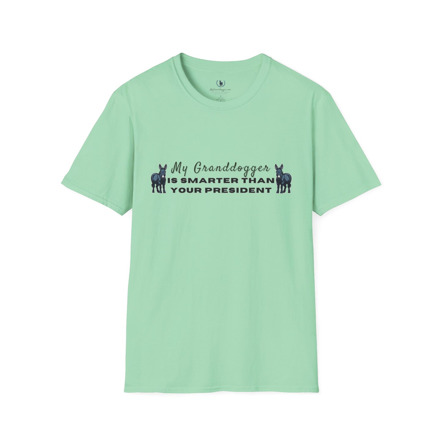 Democrat Donkey- MyGrandogger is Smarter than Your President Unisex T-Shirt - Perfect Gift for Family, Mother's Day, Grandpawrent's Day, Birthday, Casual Wear