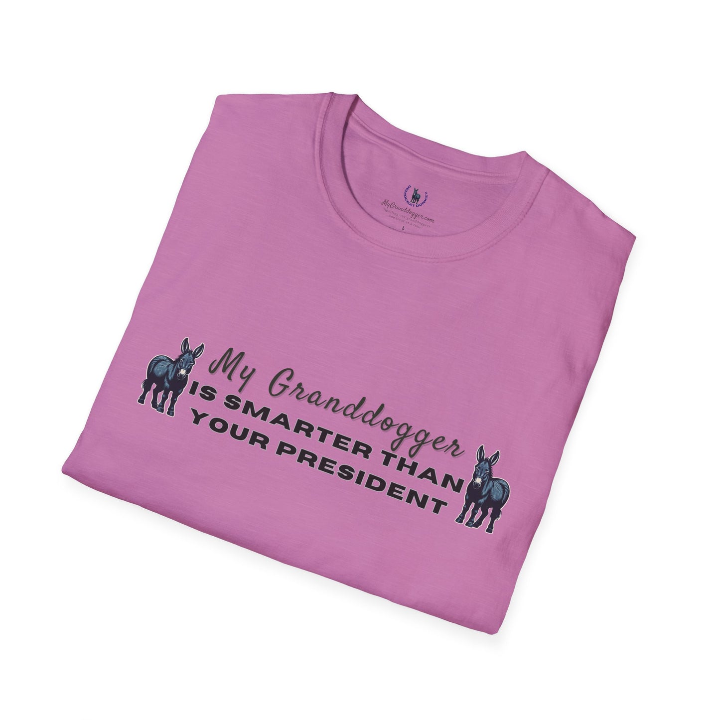 Democrat Donkey- MyGrandogger is Smarter than Your President Unisex T-Shirt - Perfect Gift for Family, Mother's Day, Grandpawrent's Day, Birthday, Casual Wear