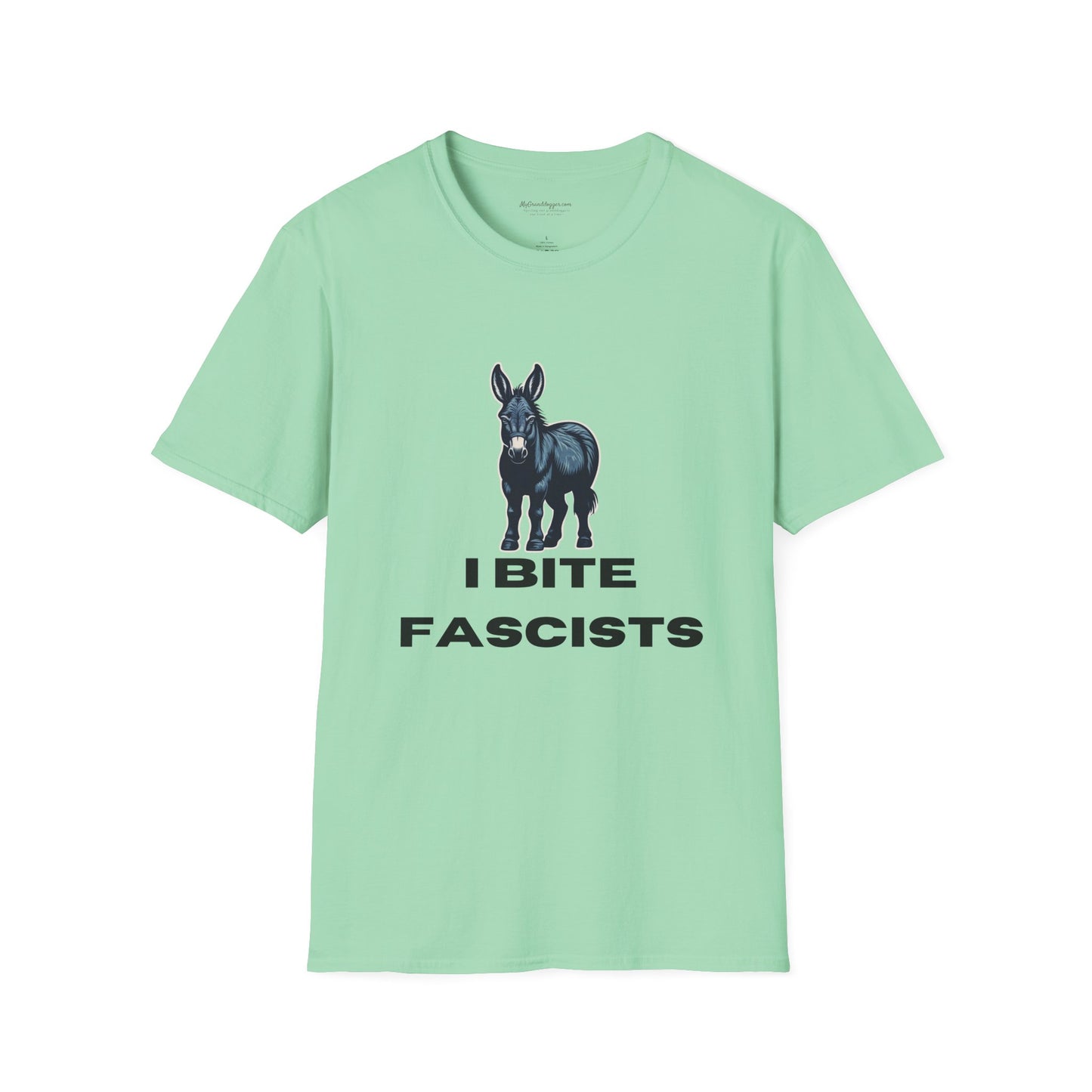 Democrat Donkey I Bite Fascists Unisex T-Shirt - Perfect Gift for Woke Family, Mother's Day, Grandpawrent's Day, Birthday, Casual Wear, Matching Granddogger Shirt Available