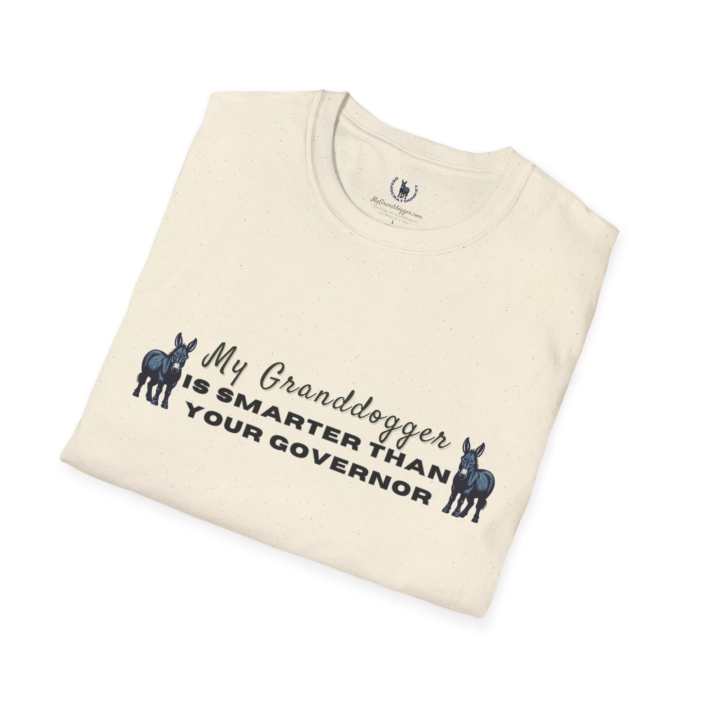 Democrat Donkey- MyGrandogger is Smarter than Your Governor Unisex T-Shirt - Perfect Gift for Family, Mother's Day, Grandpawrent's Day, Birthday, Casual Wear