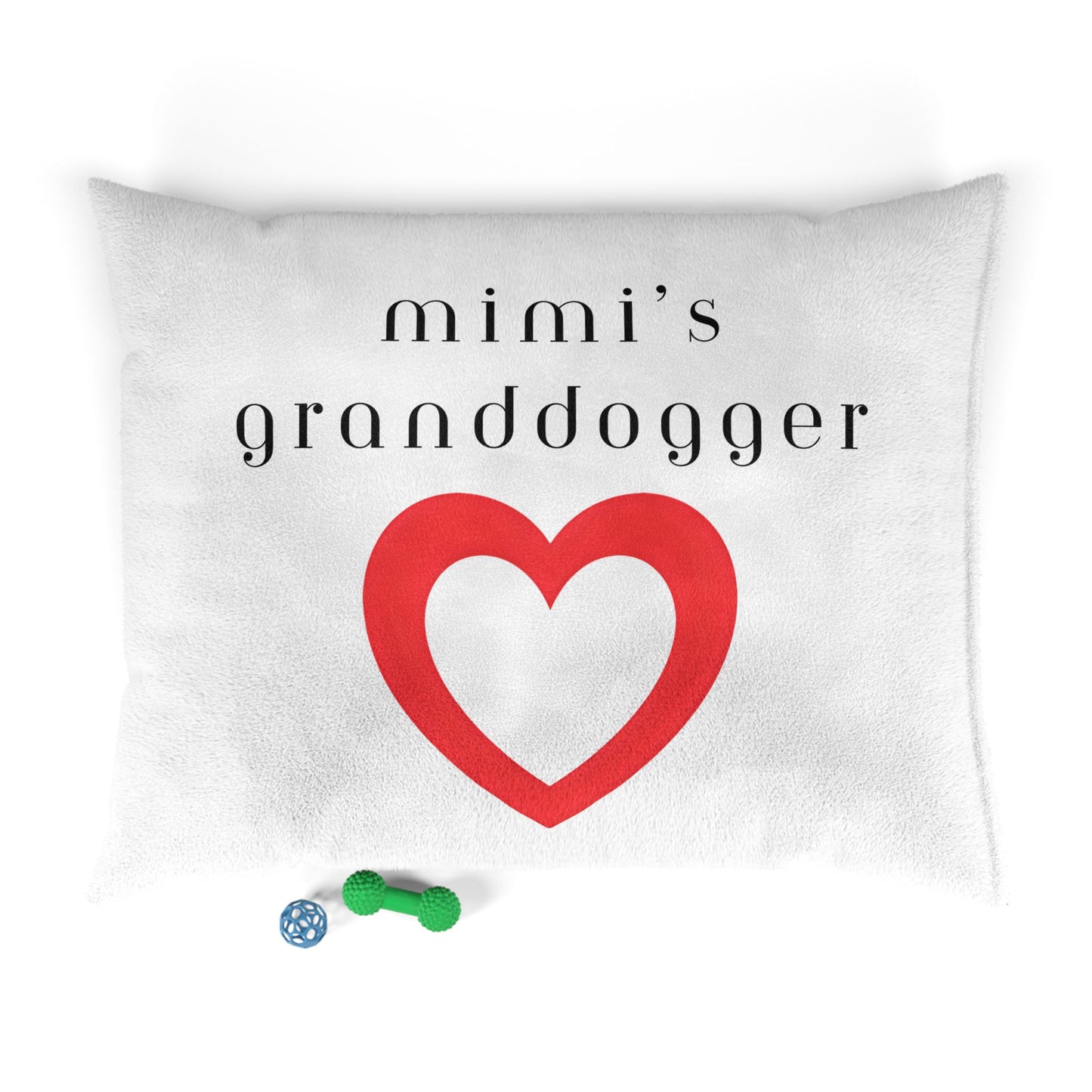 Cozy Pet Bed for Grandpuppies | Mimi's Granddogger Custom White Dog Bed, Soft Pet Cushion, Ideal for Gifts, Home Decor, Pet Lovers