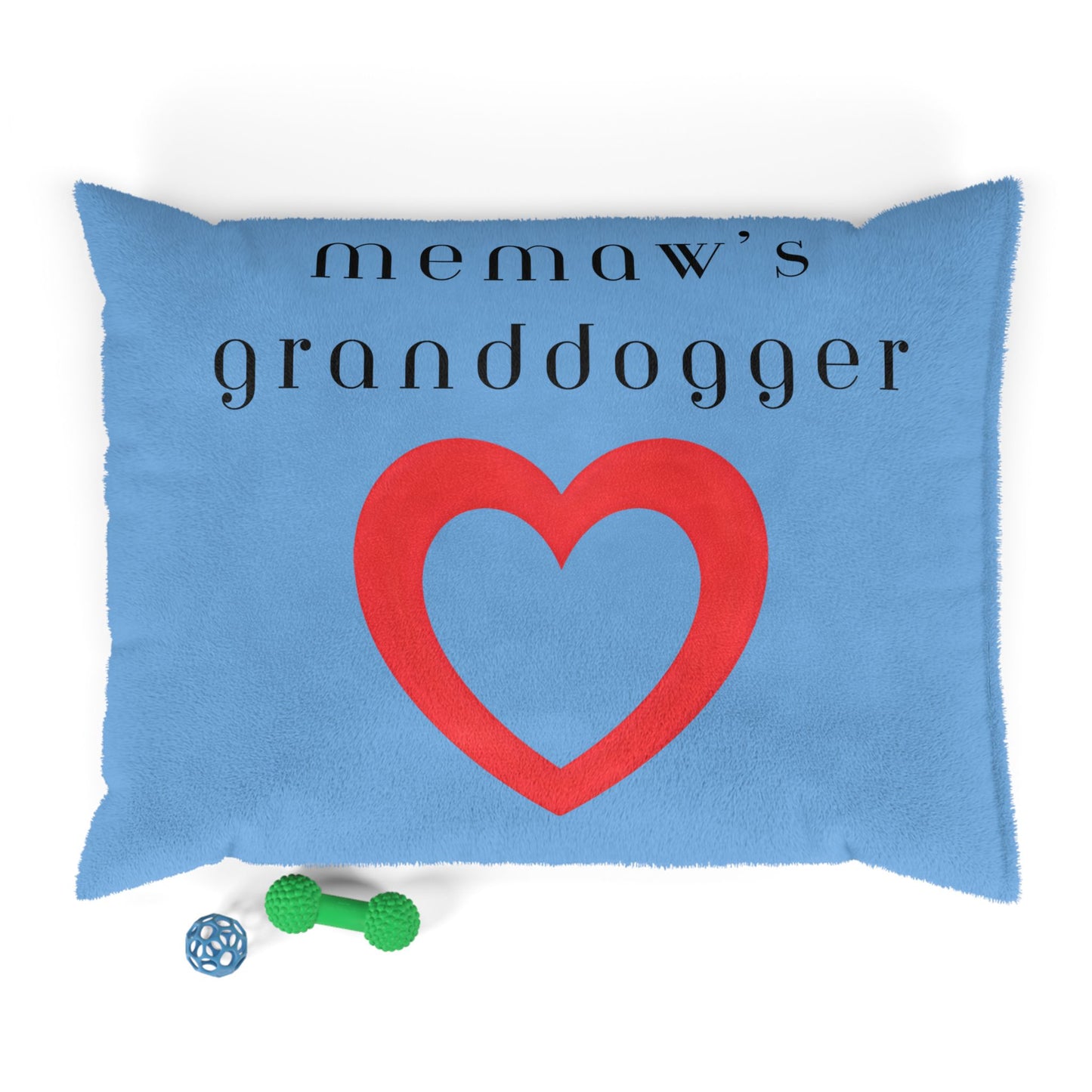 Cozy Pet Bed for Grandpuppies | Memaw's Granddogger Custom Light Blue Dog Bed, Soft Pet Cushion, Ideal for Gifts, Home Decor, Pet Lovers