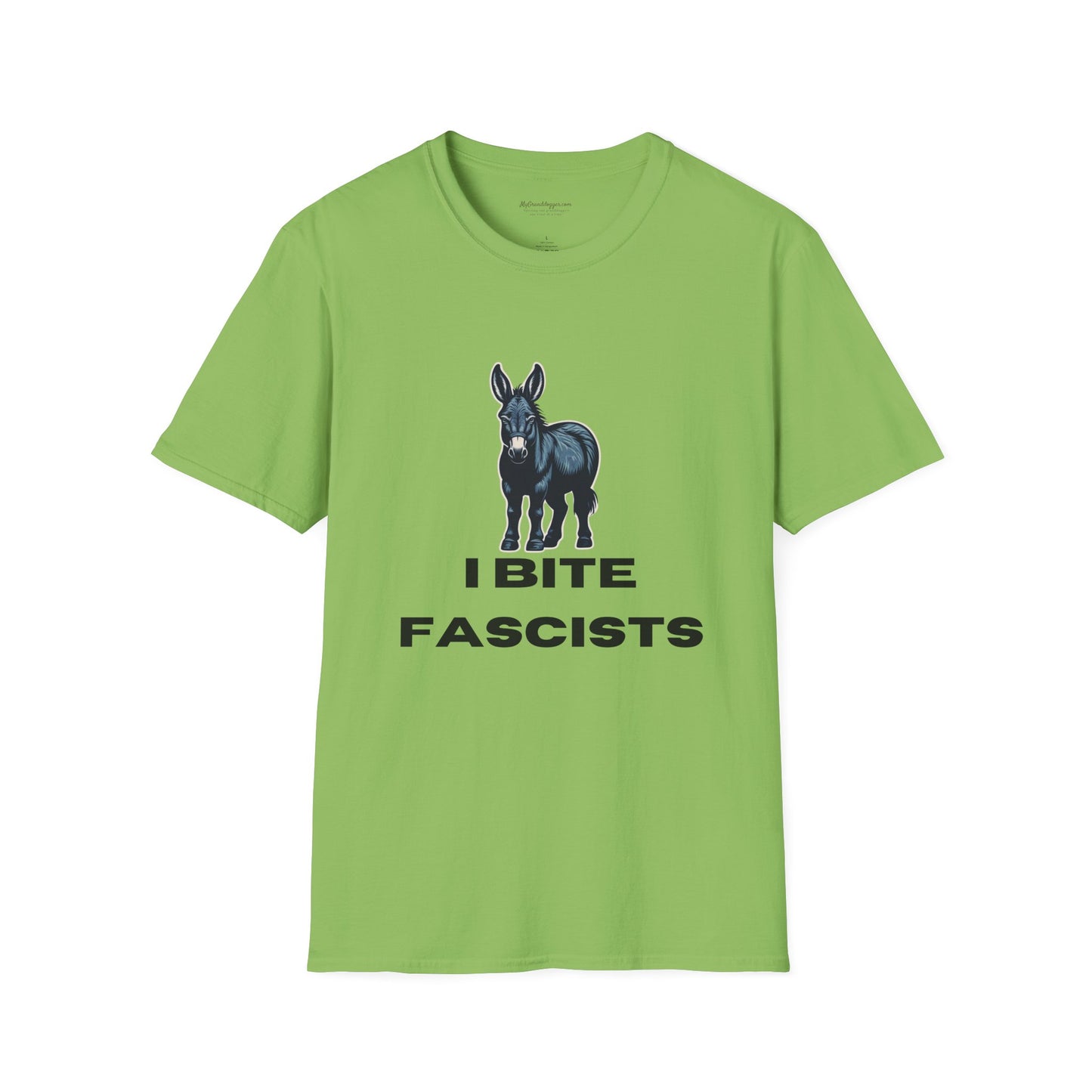 Democrat Donkey I Bite Fascists Unisex T-Shirt - Perfect Gift for Woke Family, Mother's Day, Grandpawrent's Day, Birthday, Casual Wear, Matching Granddogger Shirt Available