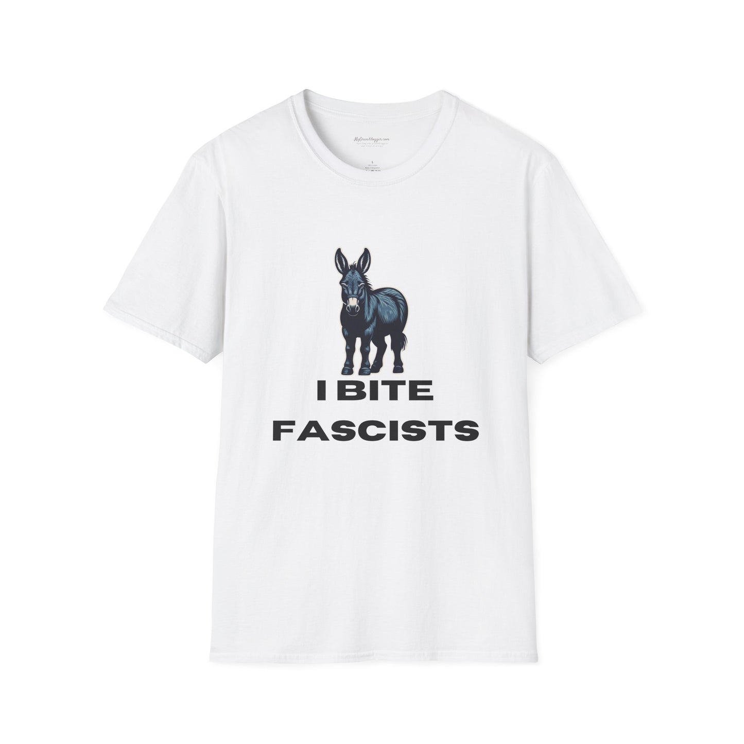 Democrat Donkey I Bite Fascists Unisex T-Shirt - Perfect Gift for Woke Family, Mother's Day, Grandpawrent's Day, Birthday, Casual Wear, Matching Granddogger Shirt Available