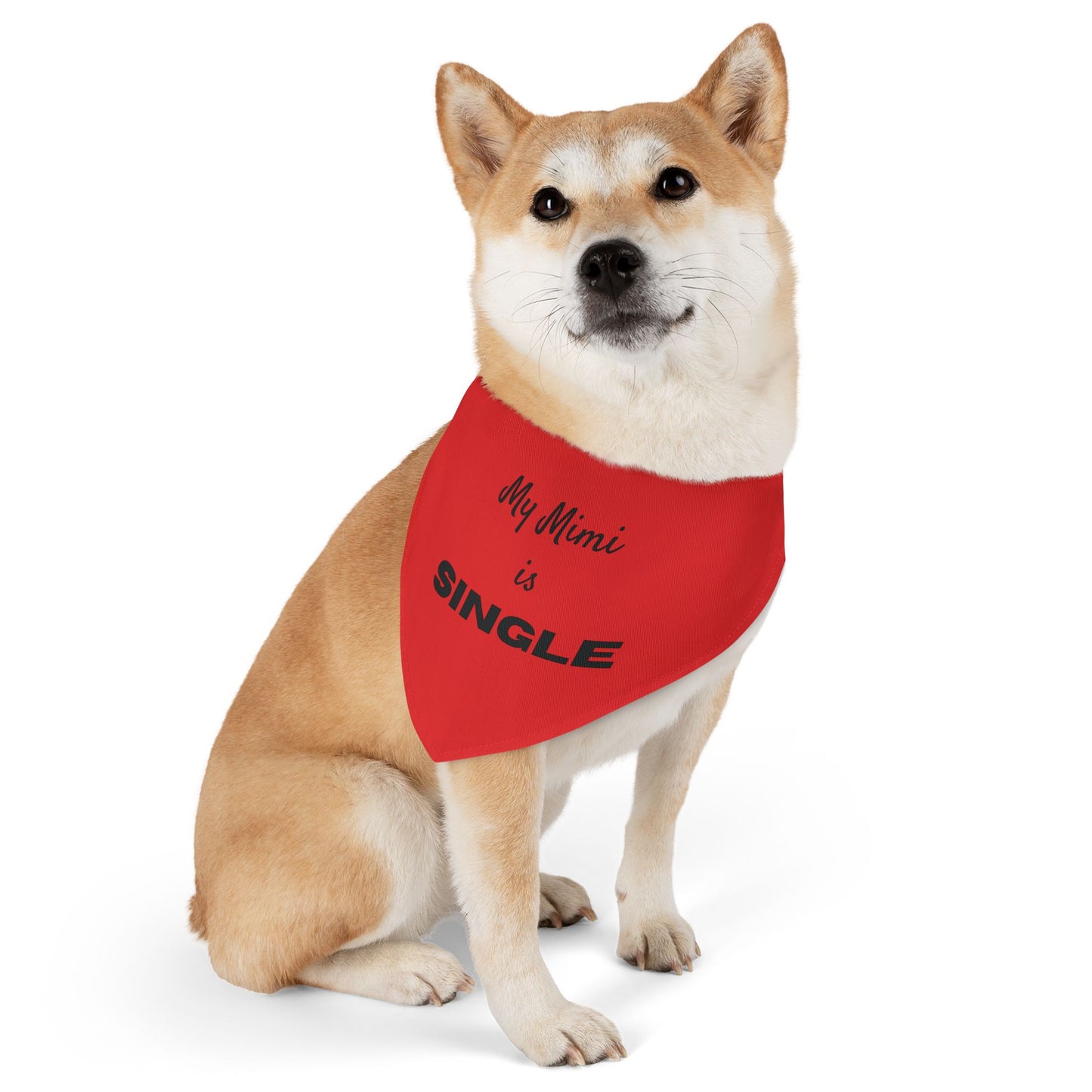 My Mimi is Single Red Pet Bandana Collar, Dog Fashion Accessory, Unique Pet Gift, Adjustable Dog Scarf, Cute Dog Apparel