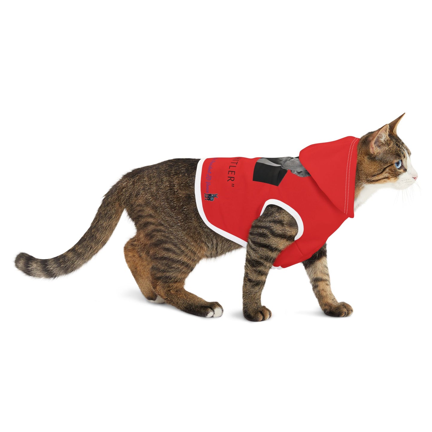 Democrat Donkey- America's Hitler Hoodie in Red, Cozy Dog Apparel, Winter Pet Gear, Funny Pet Gift, Cute Animal Clothing