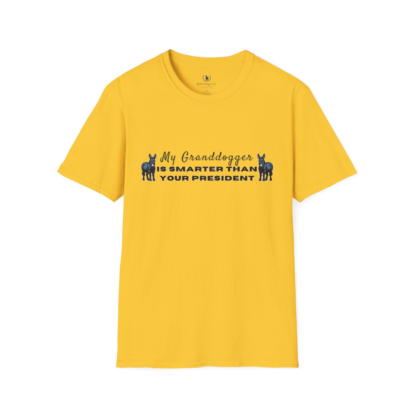 Democrat Donkey- MyGrandogger is Smarter than Your President Unisex T-Shirt - Perfect Gift for Family, Mother's Day, Grandpawrent's Day, Birthday, Casual Wear