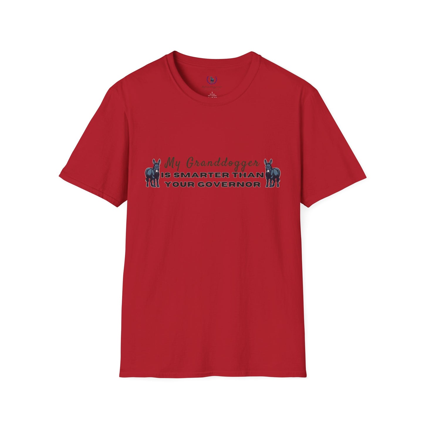 Democrat Donkey- MyGrandogger is Smarter than Your Governor Unisex T-Shirt - Perfect Gift for Family, Mother's Day, Grandpawrent's Day, Birthday, Casual Wear