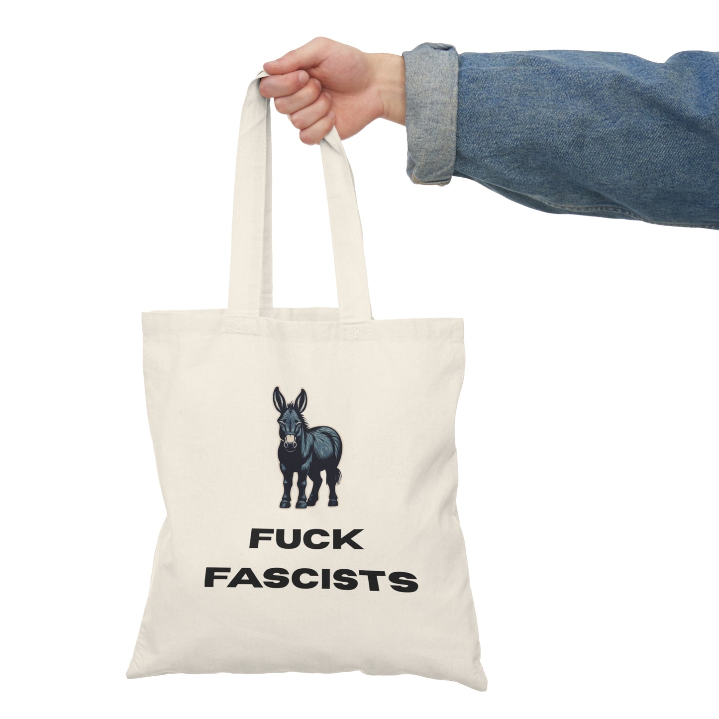 Democrat Donkey Fuck Fascists Tote Bag, Perfect Gift for Woke Grandpawrents, Eco-Friendly Shopping Bag