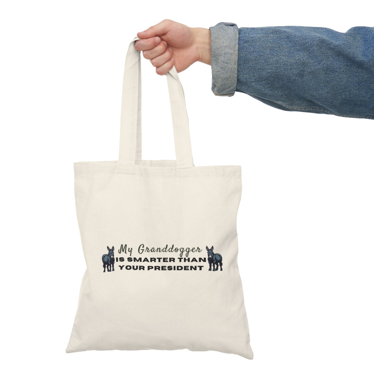 Democrat Donkey MyGranddogger is Smarter than your President, Eco-Friendly Shopping Bag